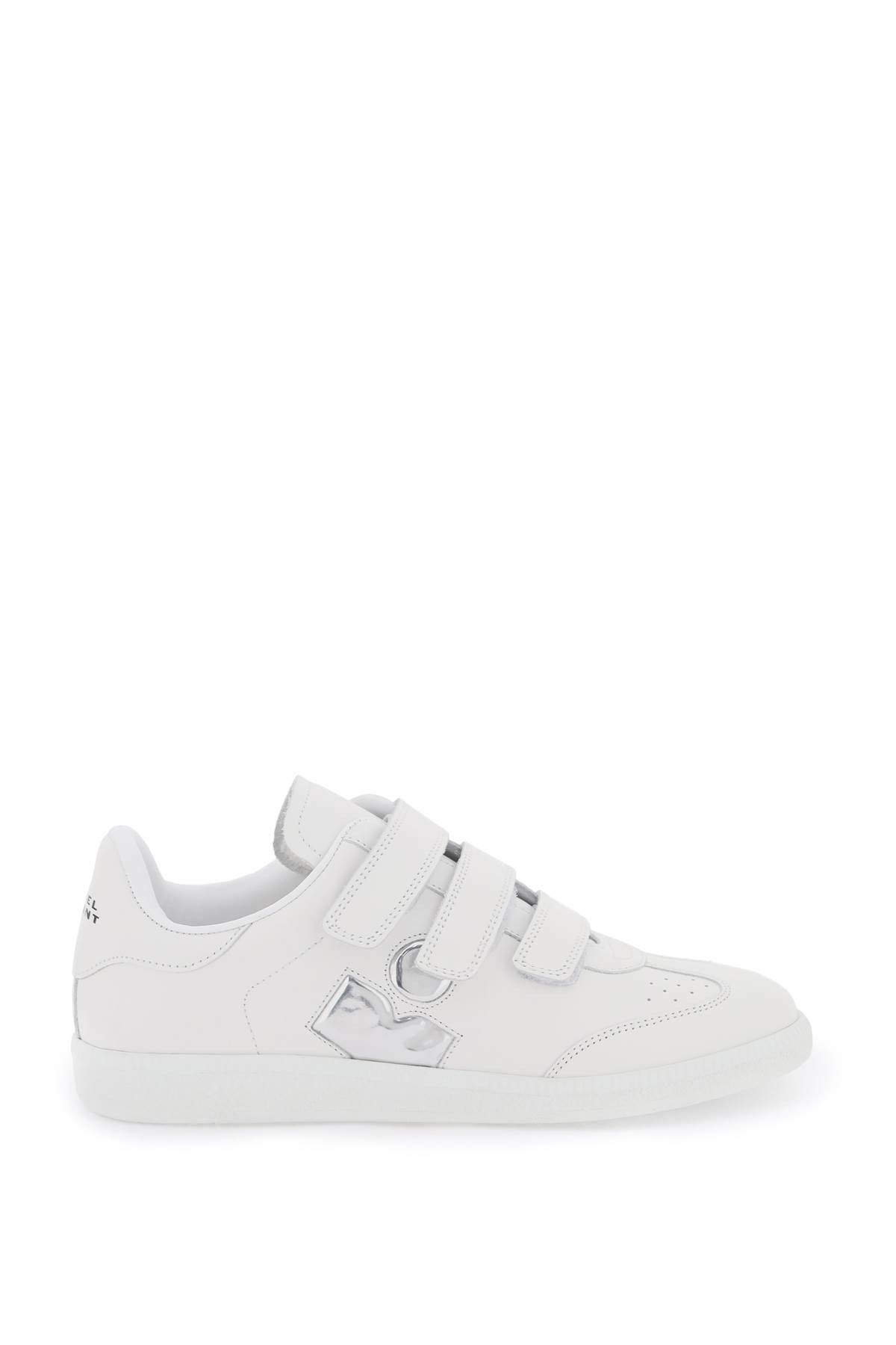 image of Isabel Marant Etoile Beth Leather Sneakers in White Silver, Women's (Size 7)