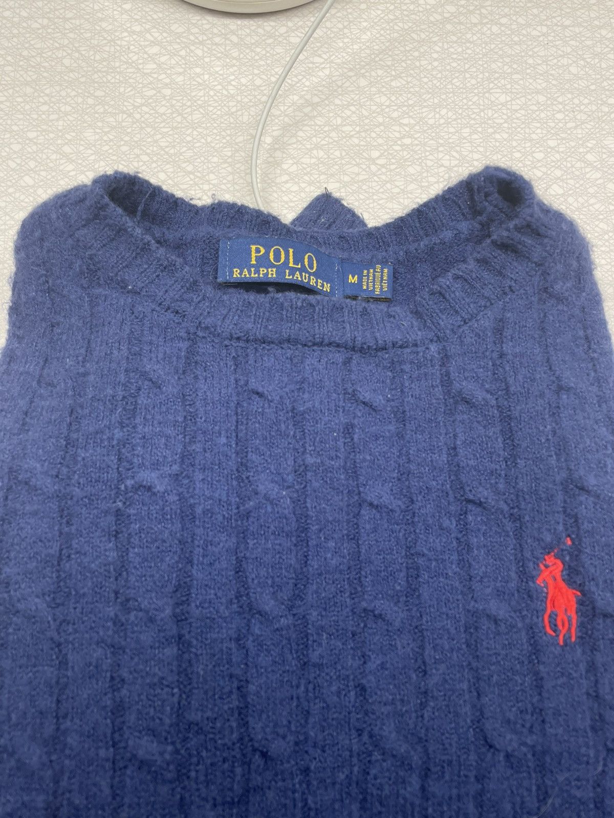 Polo Ralph Lauren Navy Cable Knit Sweater – Polo Ralph Lauren Size M / US 6-8 / IT 42-44 - 2 Thumbnail