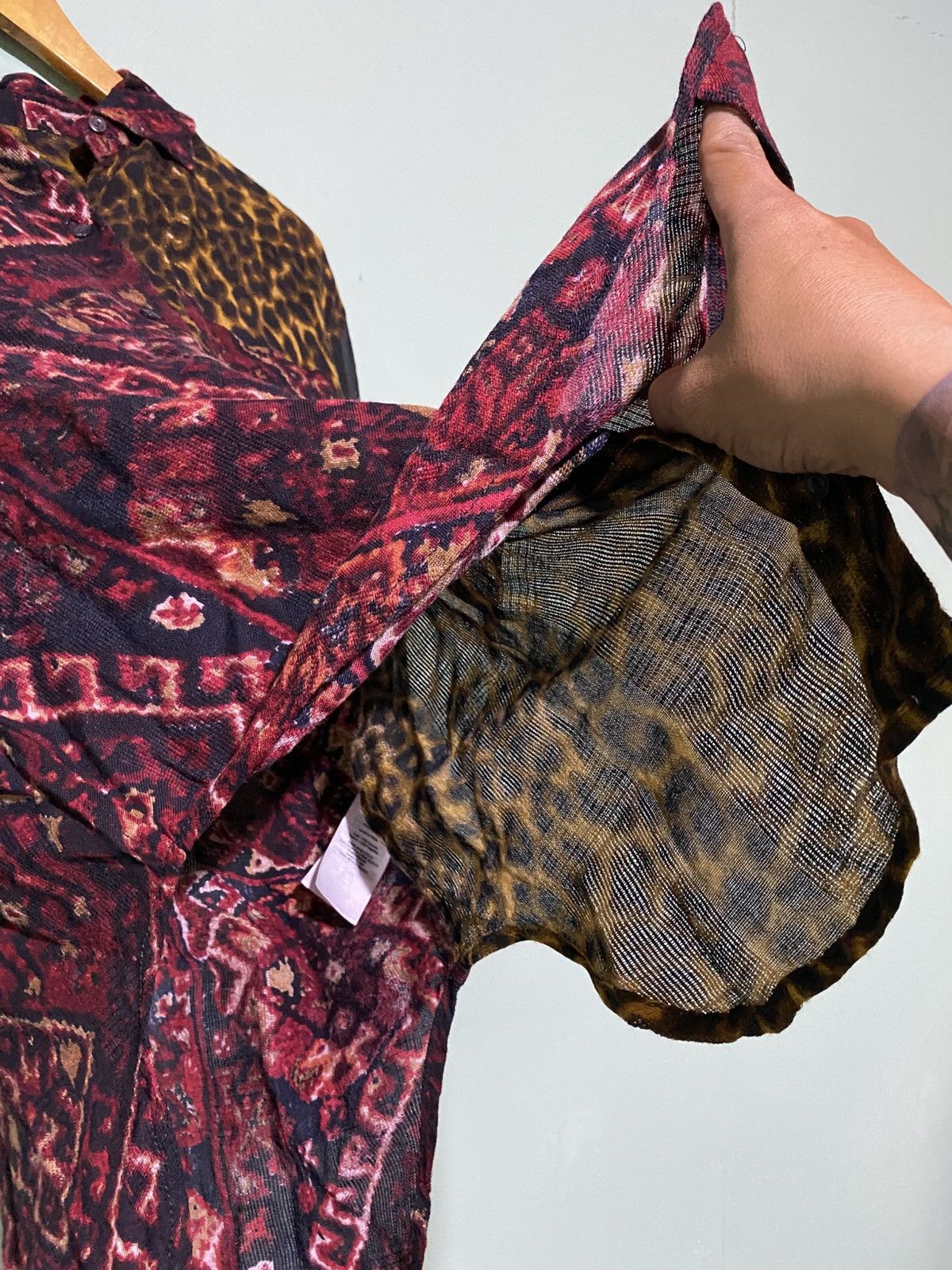 RRL Ralph Lauren DENIM & SUPPLY RALPH LAUREN LEOPARD MESH BUTTON UP Size XS / US 0-2 / IT 36-38 - 4 Thumbnail