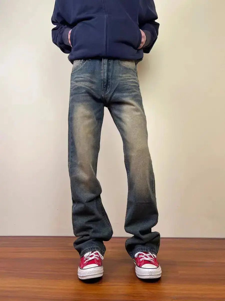 Japanese Brand Vintage yellow clay wash baggy jeans Size US 32 / EU 48 - 4 Thumbnail