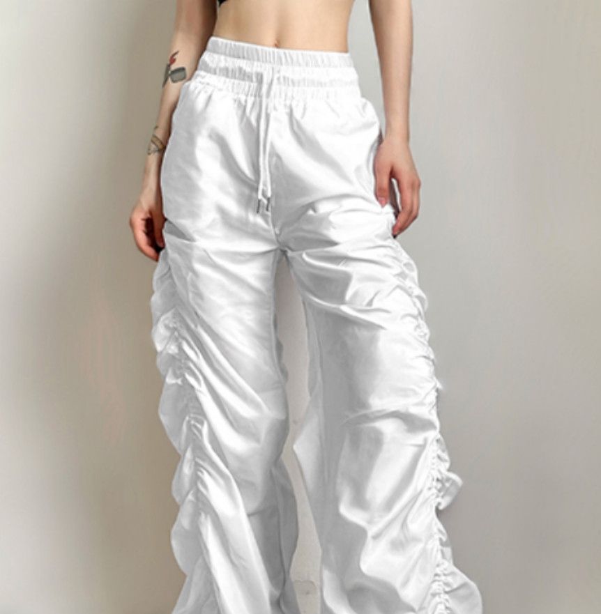 Designer × Japanese Brand × Vintage Vintage Baggy Punk Crinkle Sides Wide Leg Oversize Trousers Size US 30 / EU 46 - 3 Thumbnail