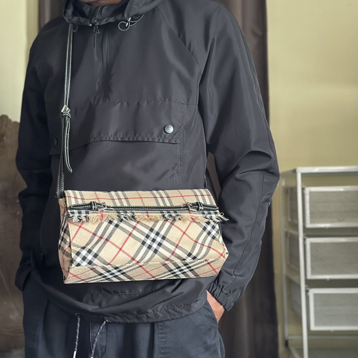 Authentic Burberry Blue Label Crossbody Bag in Brown, Men's