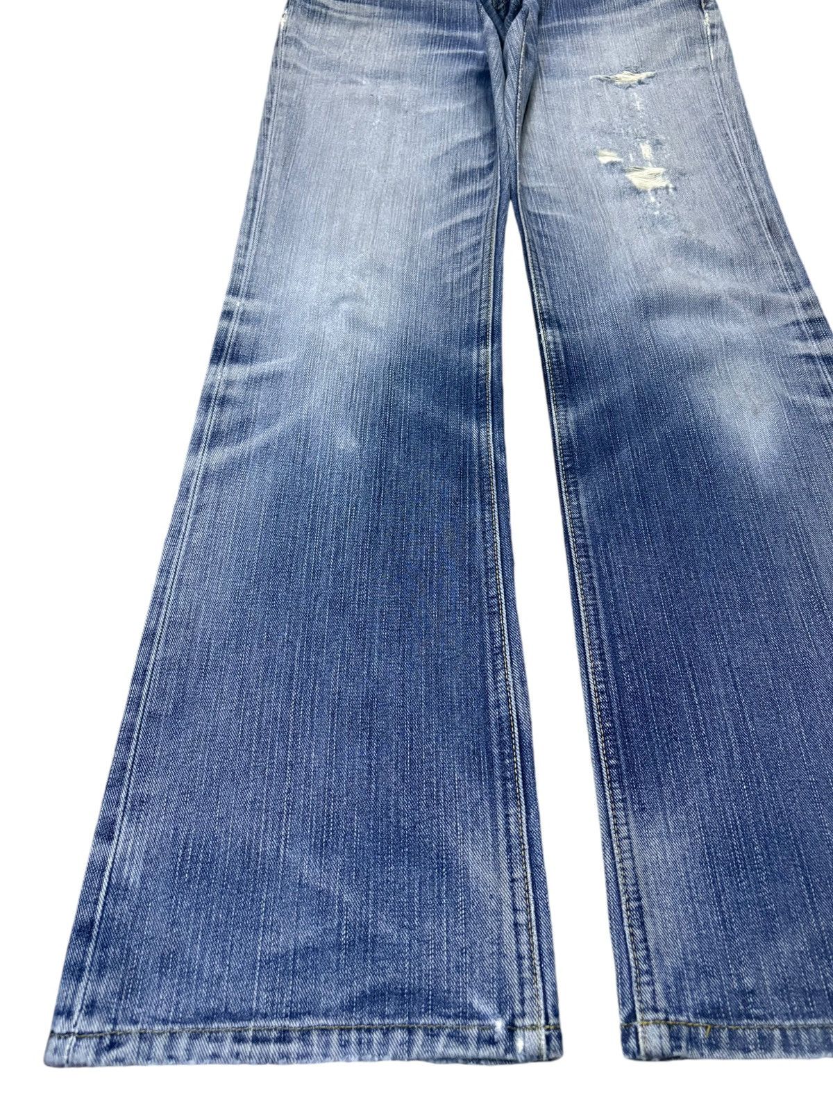Lee Vintage Lee Faded Wash Distressed Flare Jeans Size US 31 - 6 Thumbnail