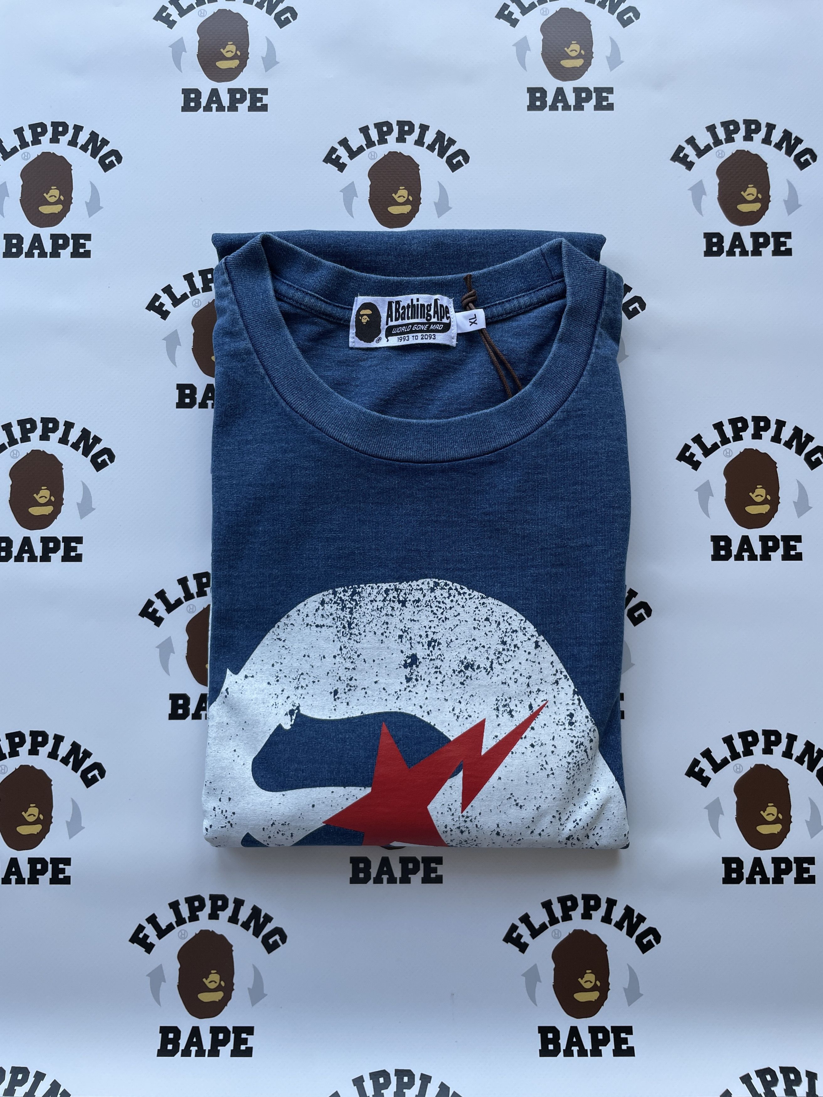 Bape BAPE APE HEAD INDIGO TEE Size US XL / EU 56 / 4 - 5 Thumbnail