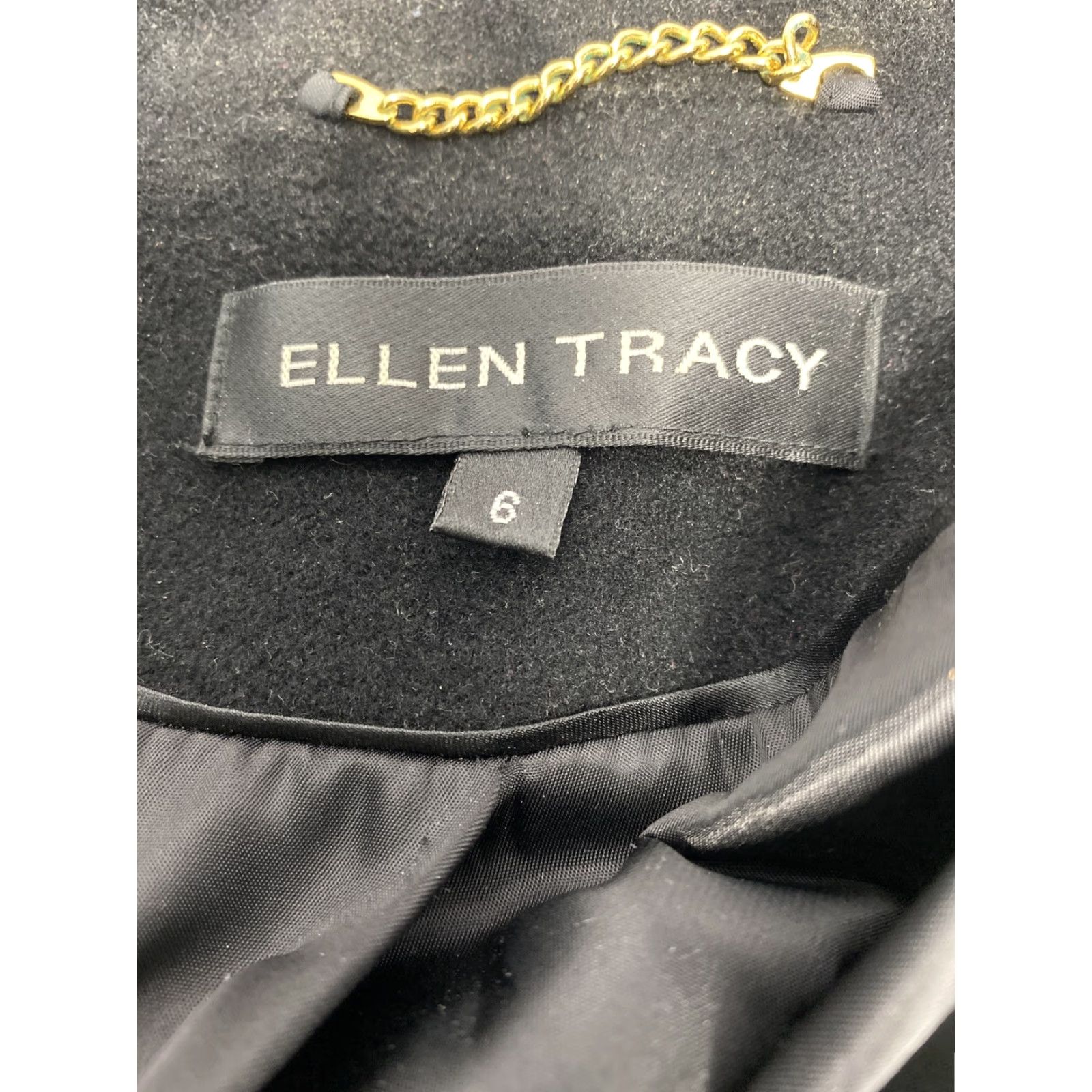 Ellen Tracy Ellen Tracy Black Wool Blend Collared 4 Button Overcoat Jacket Pockets Size 6 Womens Long Coat Black Wool Blend Overcoat Ellen Tracy Size M / US 6-8 / IT 42-44 - 5 Thumbnail