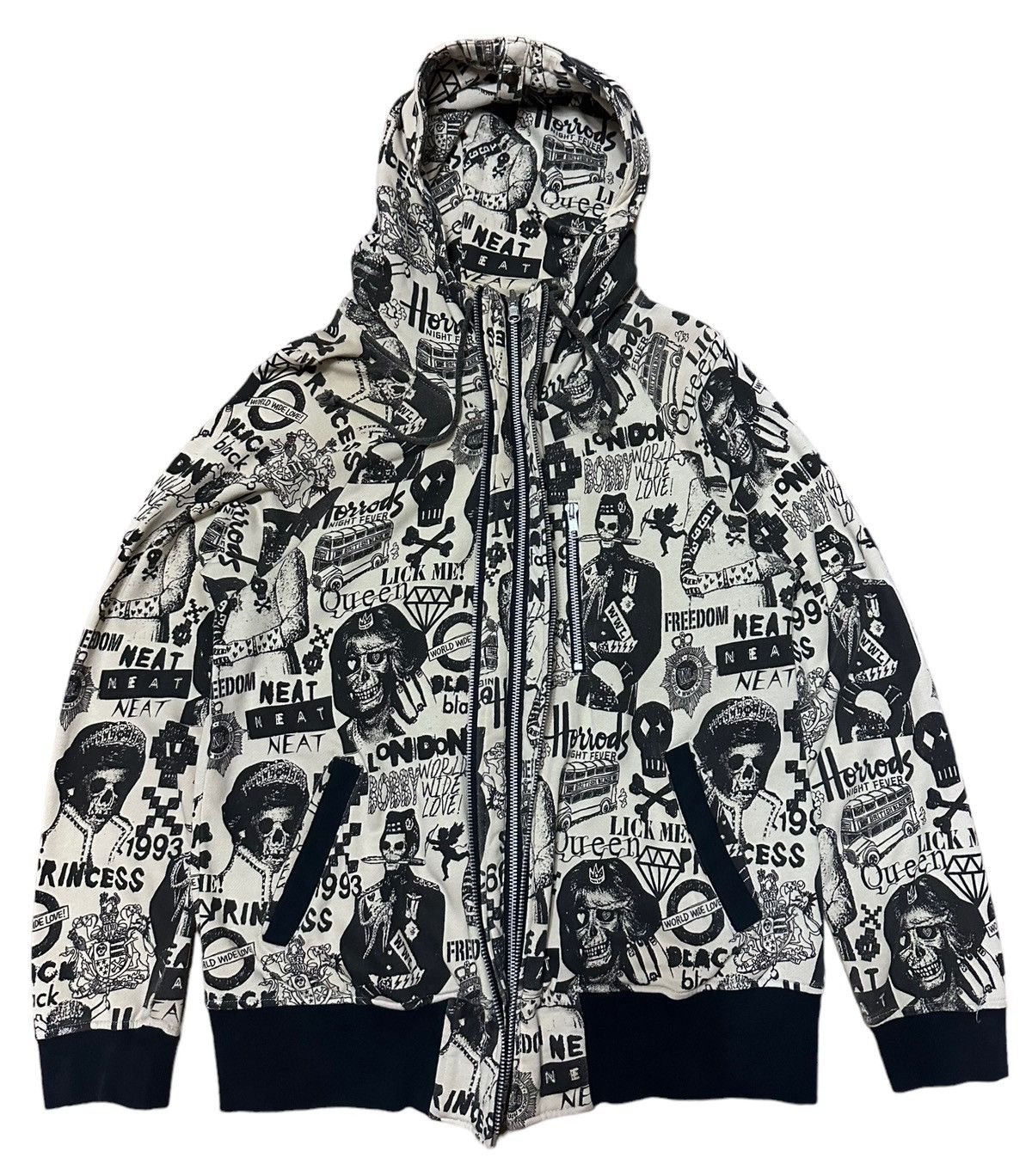 Hysteric Glamour 🇯🇵 World Wide Love OVP Skulls Punk Rock Hoodie Size US S / EU 44-46 / 1 - 2 Thumbnail