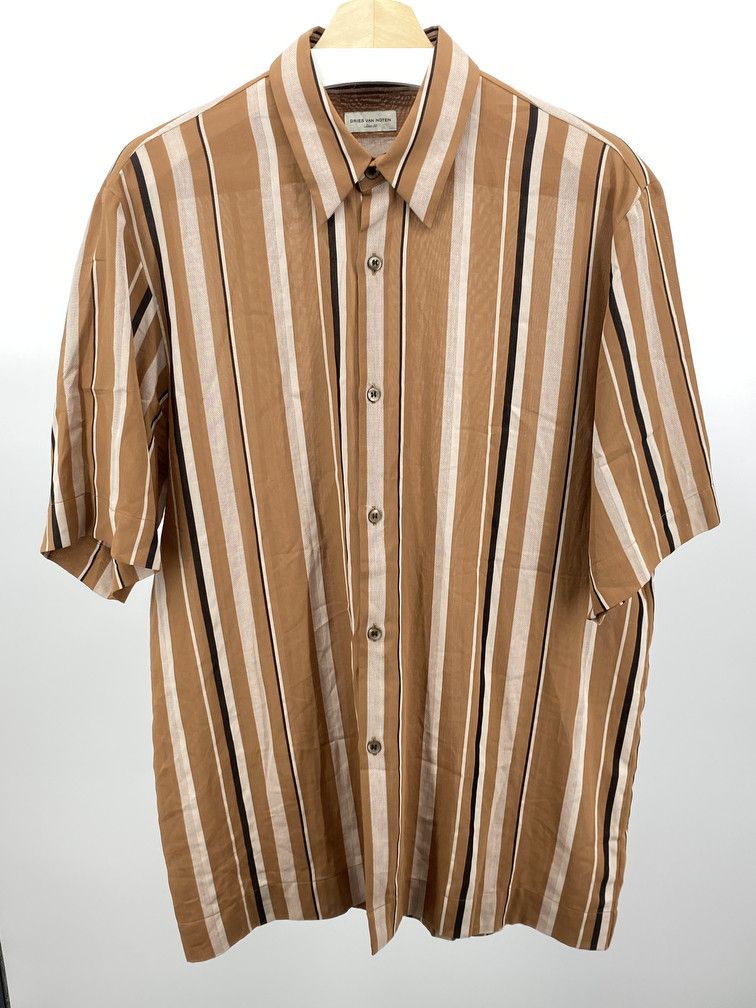 Dries Van Noten Brown Stripe Shirt Size US M / EU 48-50 / 2 - 1 Thumbnail