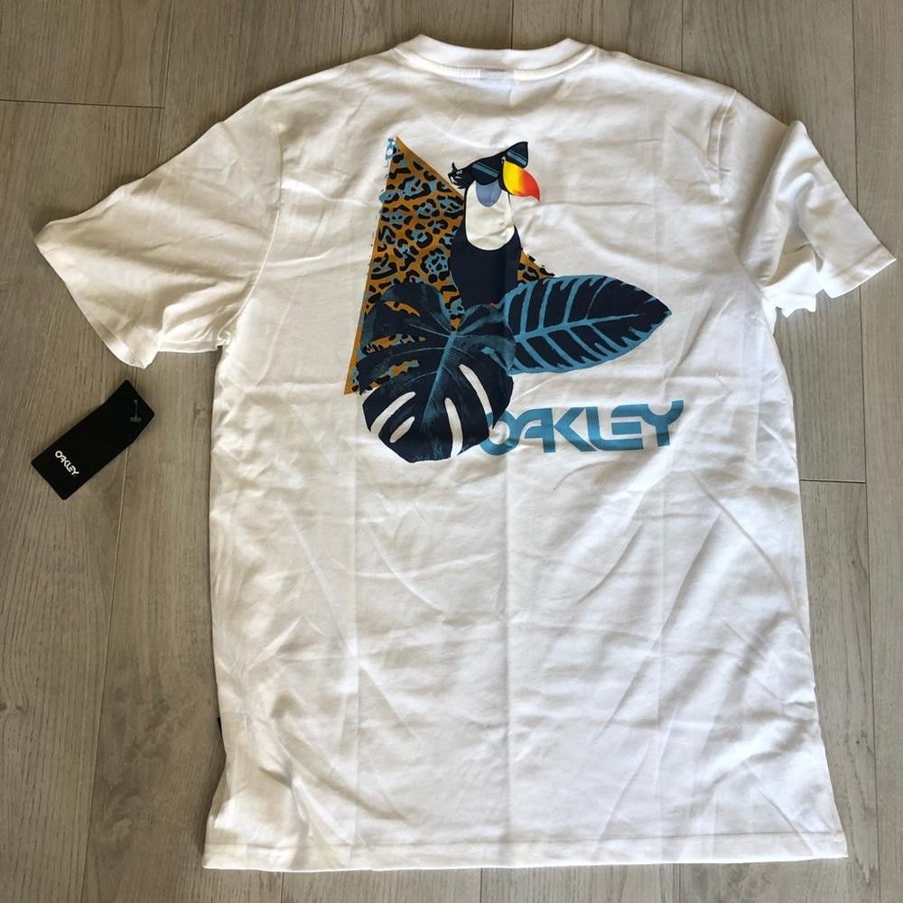 Oakley Oakley White Tropical Bird Toucan Short Sleeve Mens Shirt Size US S / EU 44-46 / 1 - 5 Thumbnail