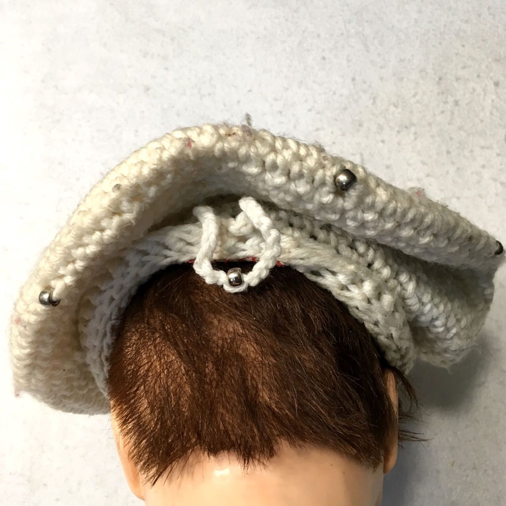 Vintage VINTAGE Women's Winter Fur Hat Beige Knit Handmade Fashion Size ONE SIZE - 7 Thumbnail