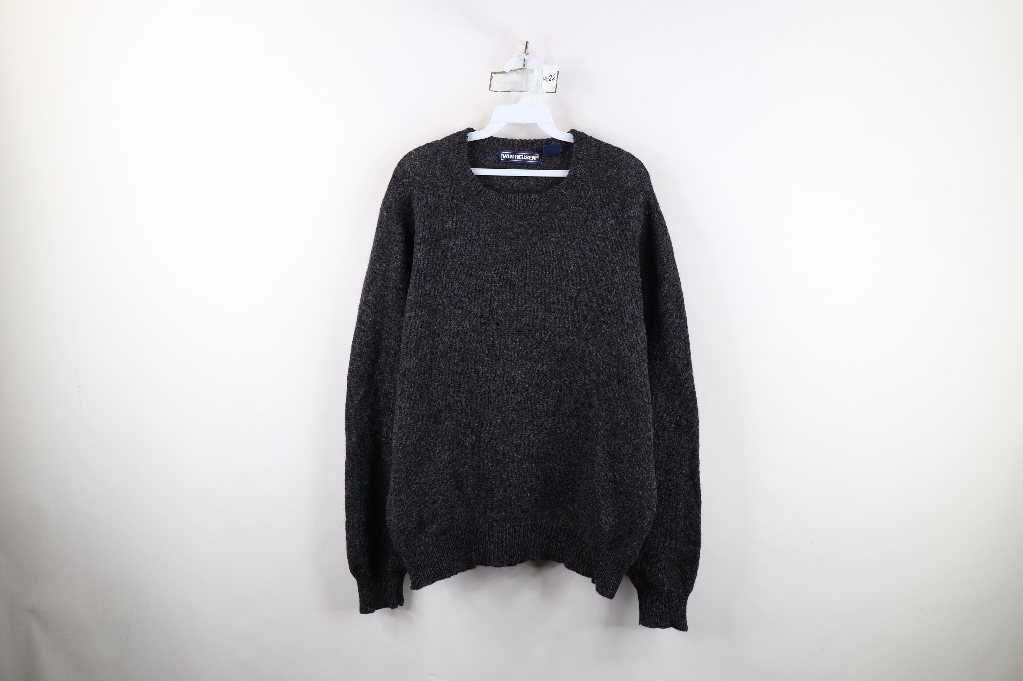 Vintage Vintage 90s Streetwear Wool Knit Crewneck Sweater Dark Gray Size US L / EU 52-54 / 3 - 1 Thumbnail
