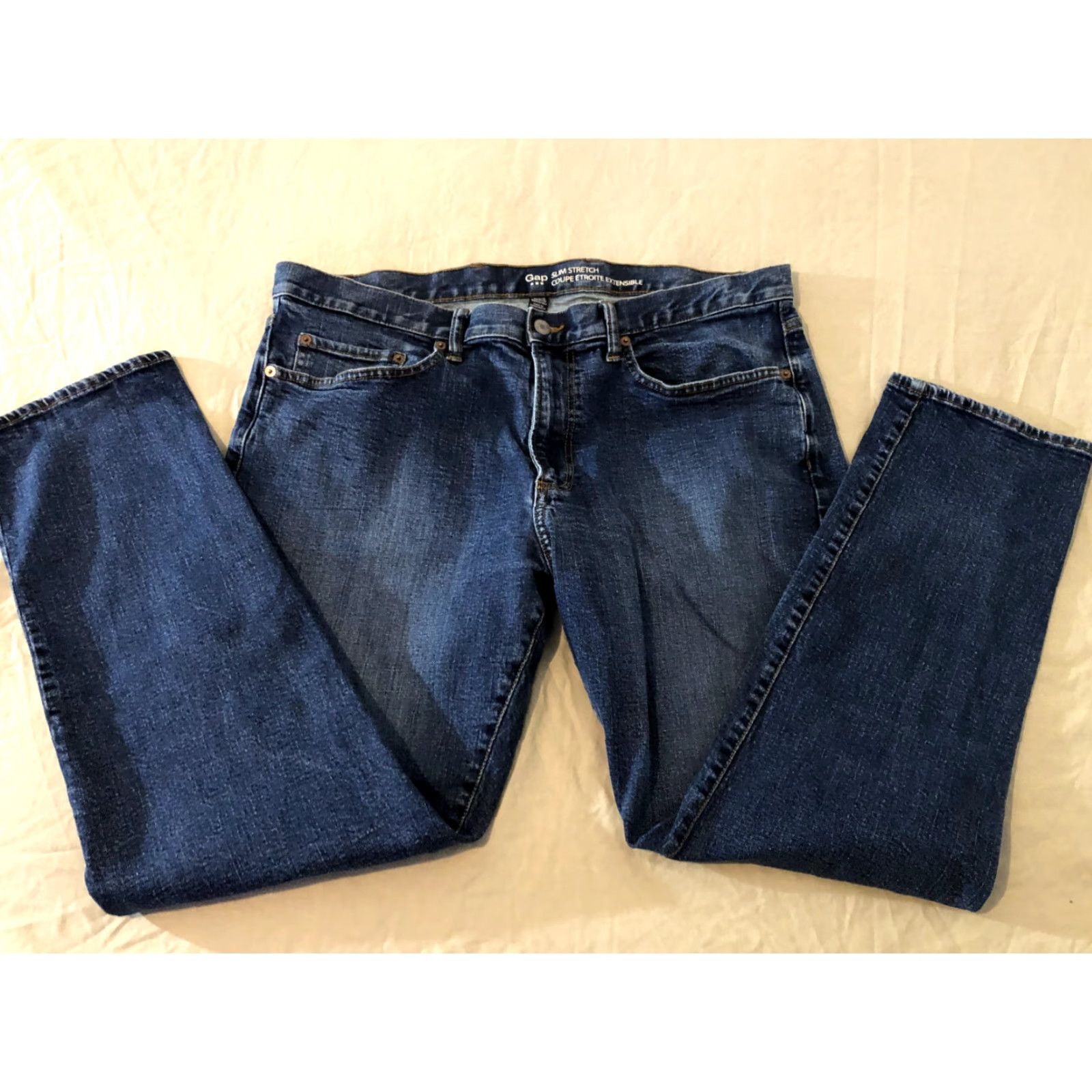 Gap Mens Gap Jeans 38x30 Slim Straight Denim Pants Stretch 40x30 Blue Jeans Regular Fit Mens Size US 38 / EU 54 - 3 Thumbnail