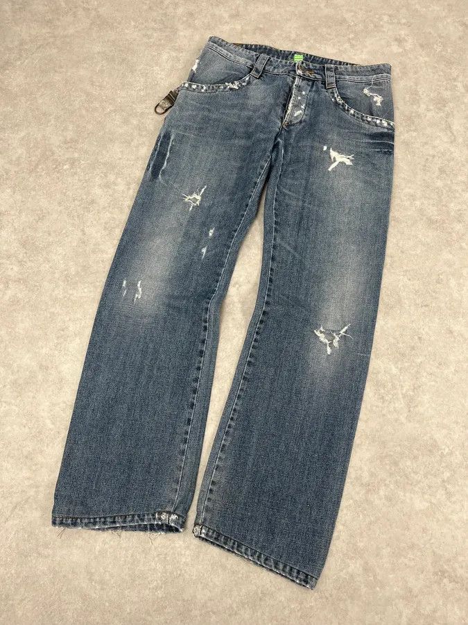 Dirk Bikkembergs 2010s Bikkembergs Blue Avant-Garde Denim Jeans Size US 32 / EU 48 - 6 Thumbnail