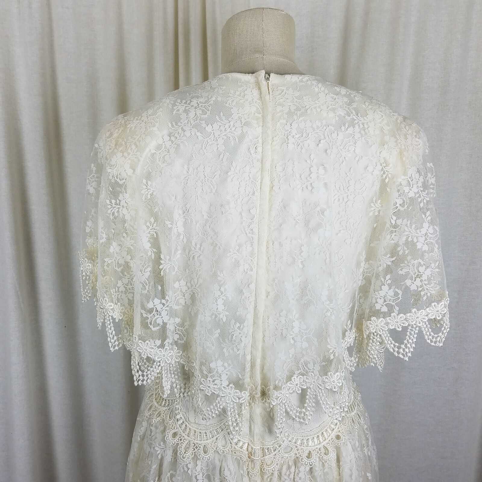 Jessica McClintock Vtg 80s JESSICA MCCLINTOCK BRIDAL Gunne Sax Dress Lace 12 Size XL / US 12-14 / IT 48-50 - 8 Thumbnail