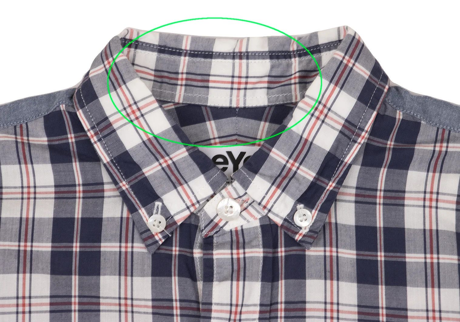 Junya Watanabe Short-Sleeve Check Shirt in Navy and White, Size XS Size US XS / EU 42 / 0 - 3 Thumbnail