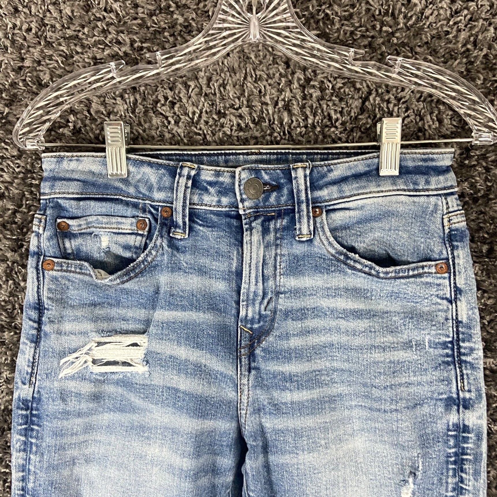 American Eagle Outfitters AMERICAN EAGLE AIRFLEX Athletic Distressed Skinny Jeans Adult 28x27 Blue Mens Size US 28 / EU 44 - 6 Thumbnail