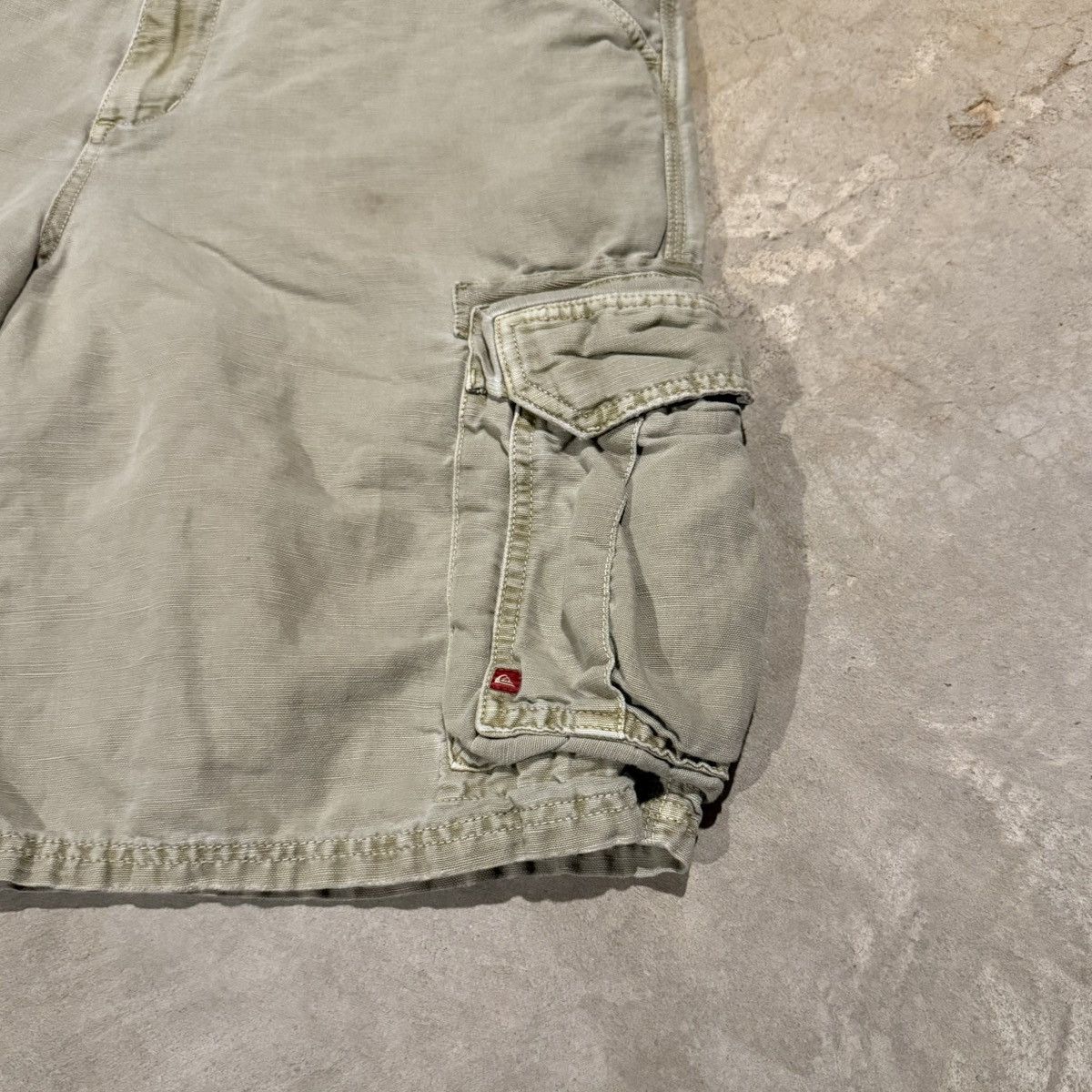 Quiksilver Vtg 2000s Quiksikver Faded 3D Cargo Pocket Baggy Shorts ERD Size US 34 / EU 50 - 3 Thumbnail