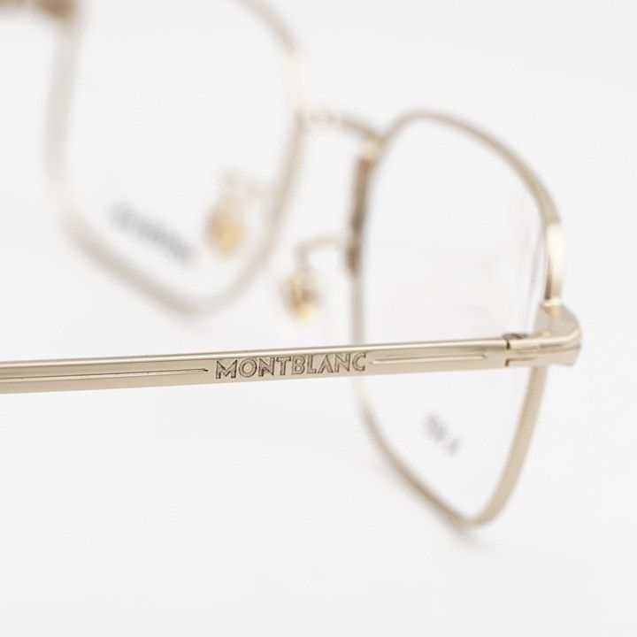 Montblanc Montblanc MB0267O 004 Eyeglasses Gold 55mm Square Frame Size ONE SIZE - 7 Thumbnail