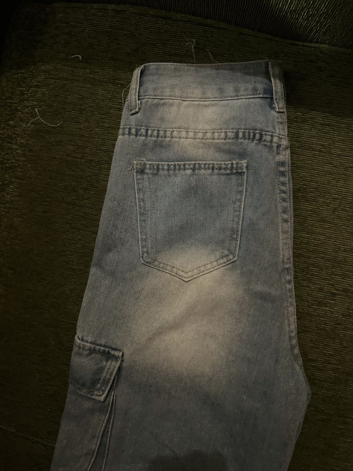 Other Light Wash Denim Cargo Pants Multi Pocket Streetwear Size 26" / US 2 / IT 38 - 3 Thumbnail