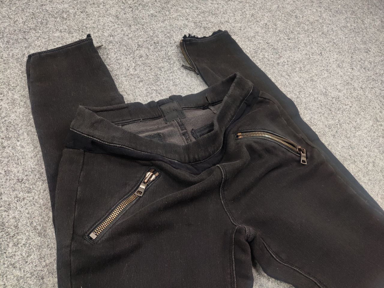 Vintage Road To Awe R+A Design Avant Garde Black Skinny Zip Pants Size 30" / US 8 / IT 44 - 10 Thumbnail