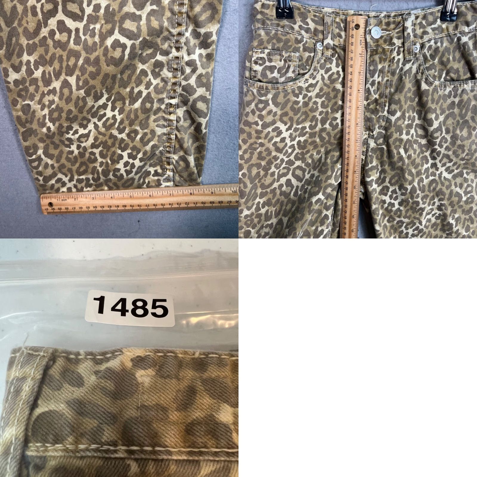 Zara Zara Jeans Leopard Print Mid Waist Denim Straight Leg 2 Beige Cotton Inseam 32" Regular Rise Mid Womens Size 26" / US 2 / IT 38 - 8 Thumbnail