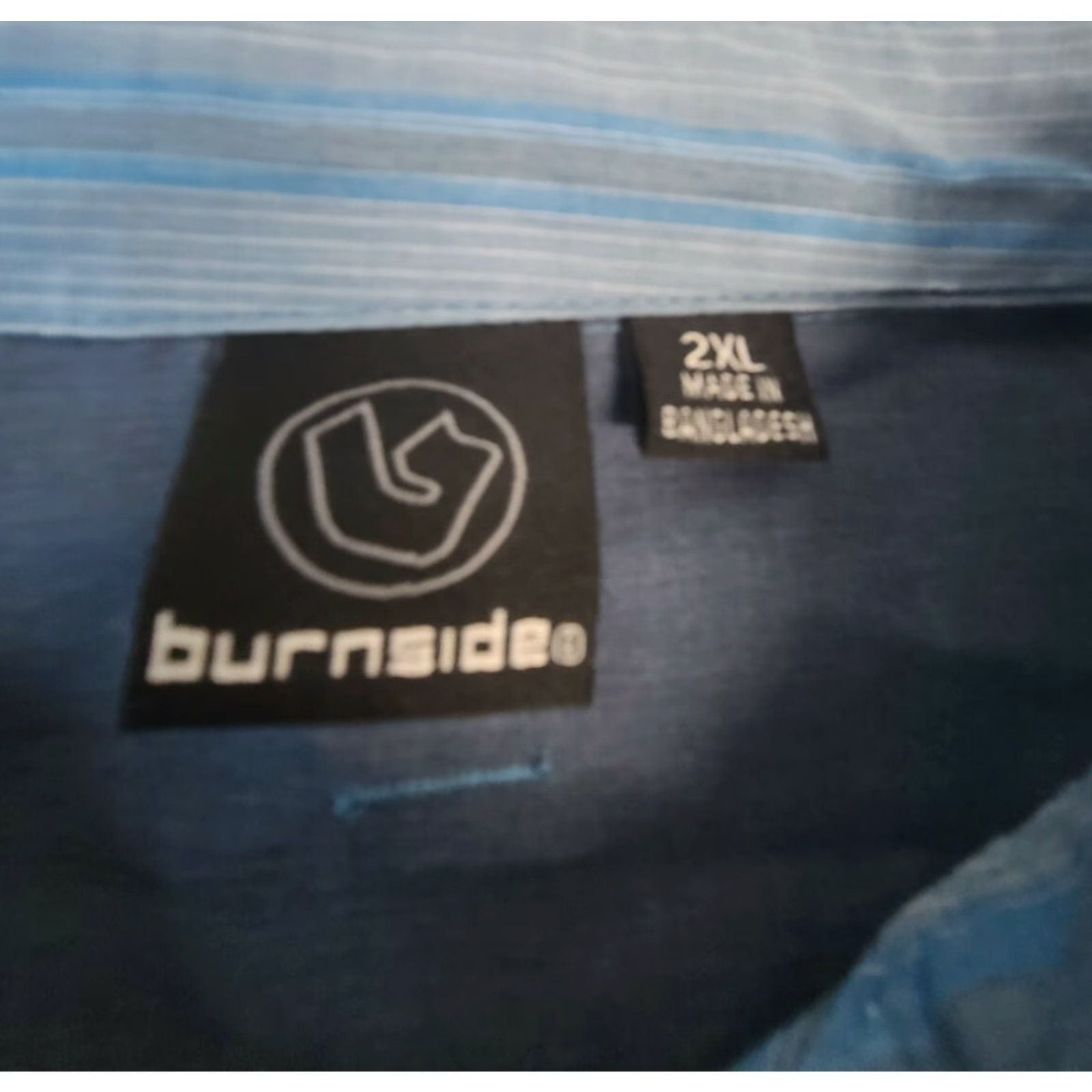 Burnside Burnside Button-Down Dress Shirt Blue 2XL Mens Long Sleeve Shirt Regular Size Size 48R - 3 Thumbnail