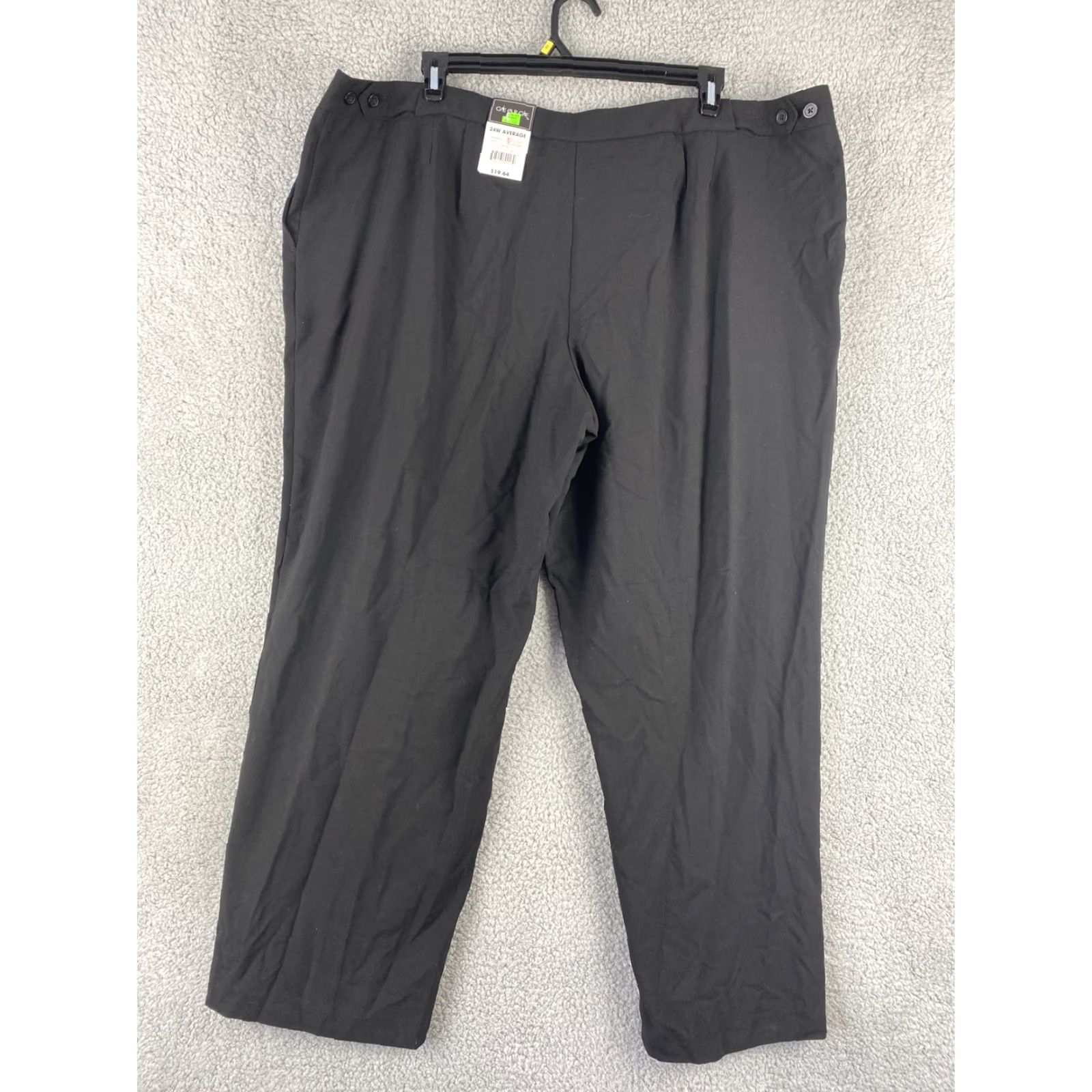 George George Dress Pants Womens Flat Front Size 24W Black 42-18 Dress Pants Womens Flat Front Black 24W George THINK SLIM Pants Size 42" / US 20 - 6 Thumbnail