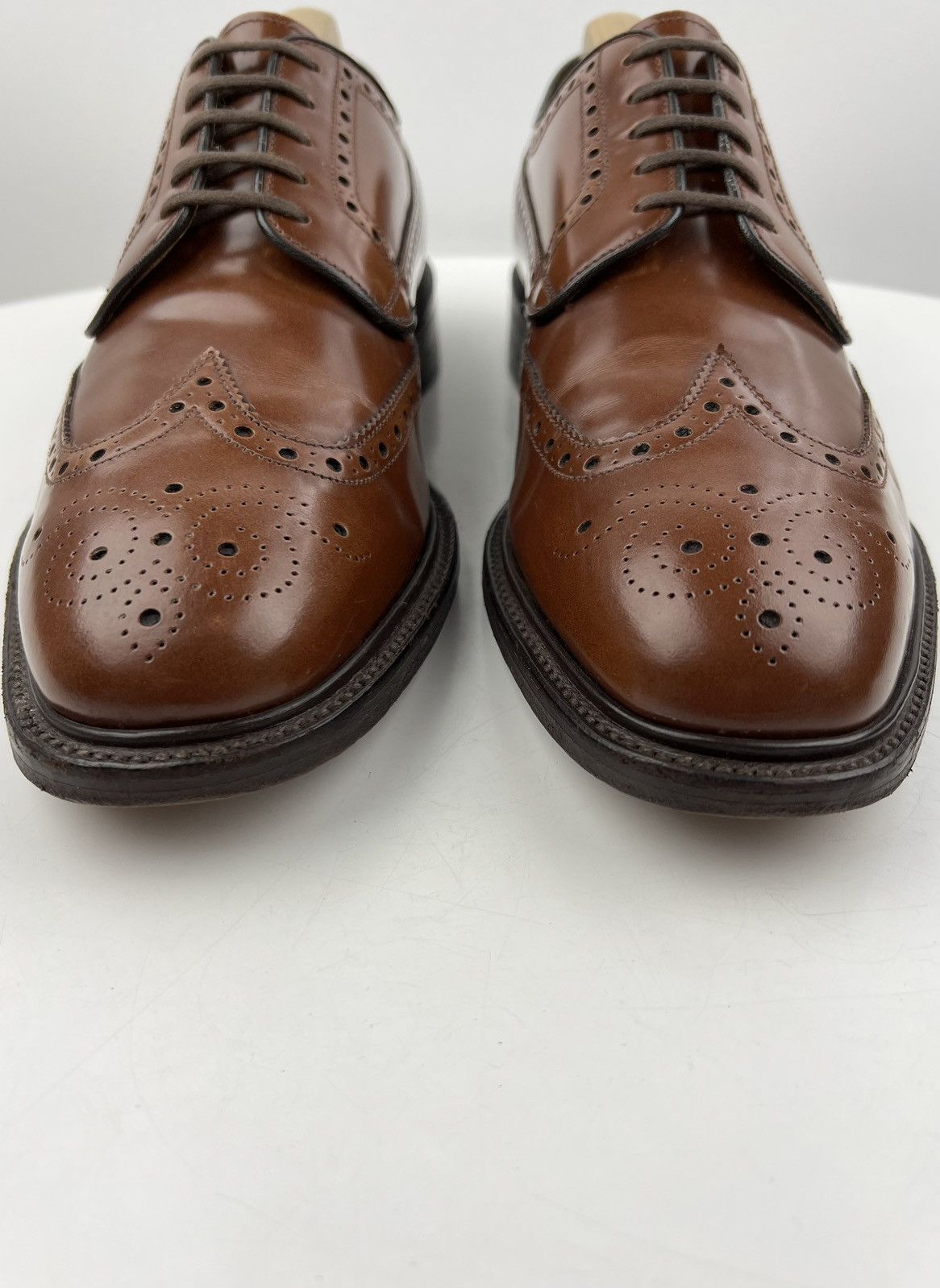 Loake LOAKE Brogues Leather Shoes Made in England Brown Men’s Size US 12 / EU 45 - 8 Thumbnail