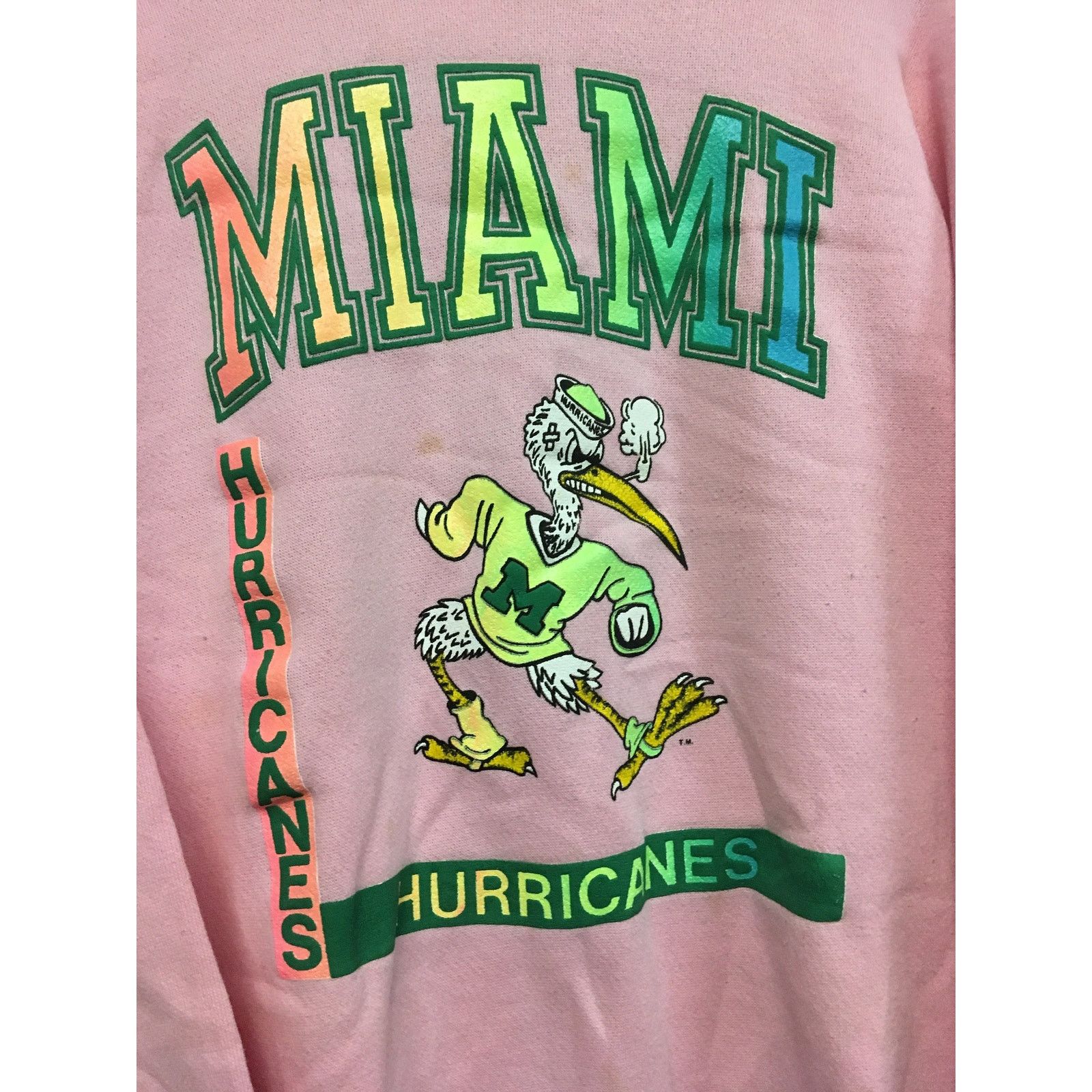 Fruit Of The Loom Vintage Miami Hurricanes Sweatshirt size Large 1990s 80s Size US L / EU 52-54 / 3 - 2 Thumbnail