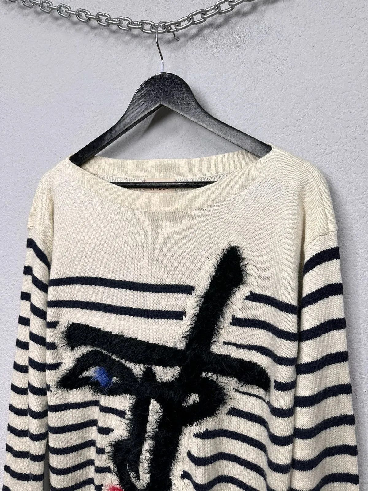 Japanese Brand Women's Jean Paul Gaultier Lindex Face Knit Swearshirt S Size US S / EU 44-46 / 1 - 3 Thumbnail