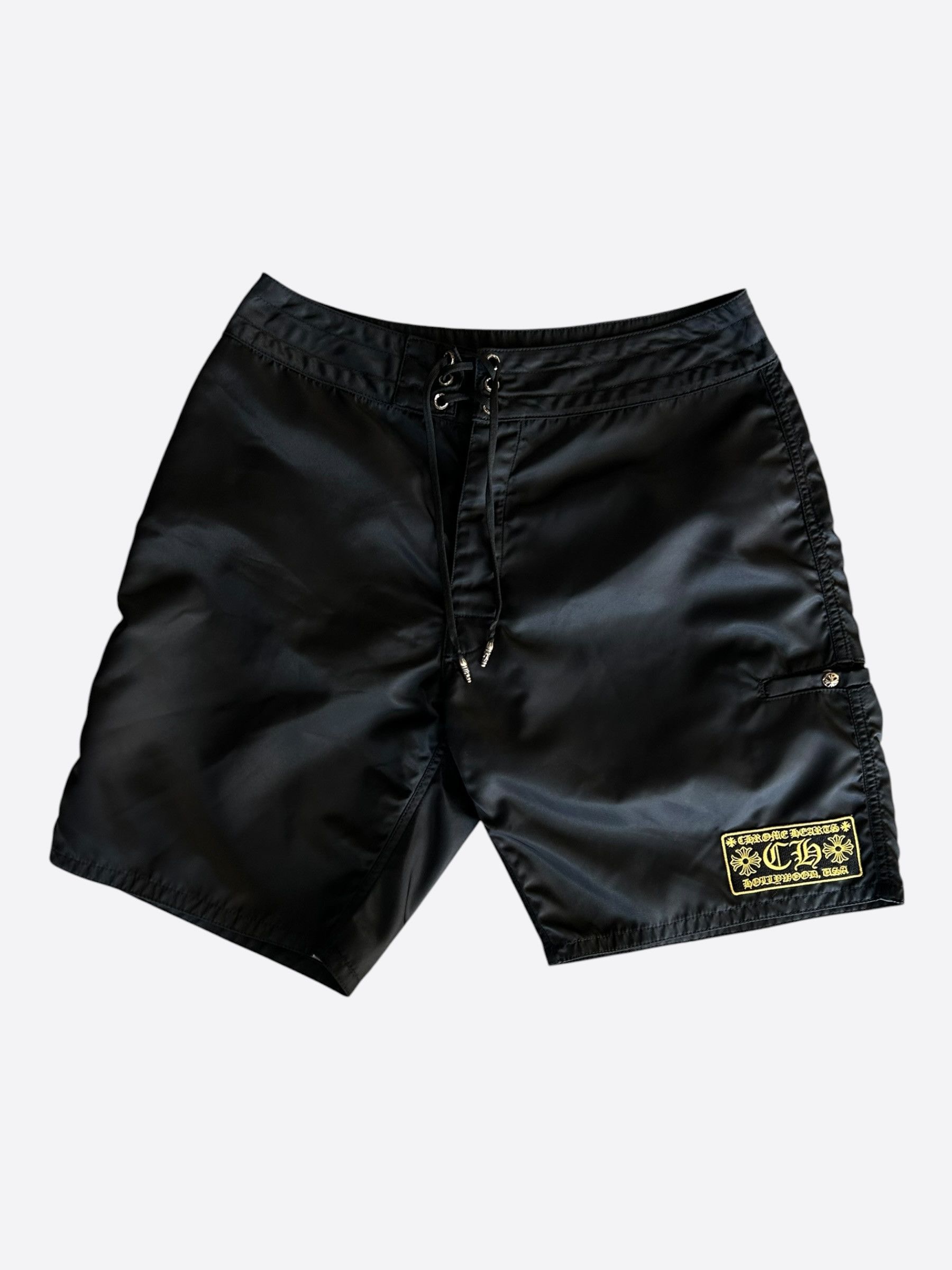 Chrome Hearts Chrome Hearts Black & Yellow Cross Patch Swimshorts Size US 34 / EU 50 - 1 Thumbnail