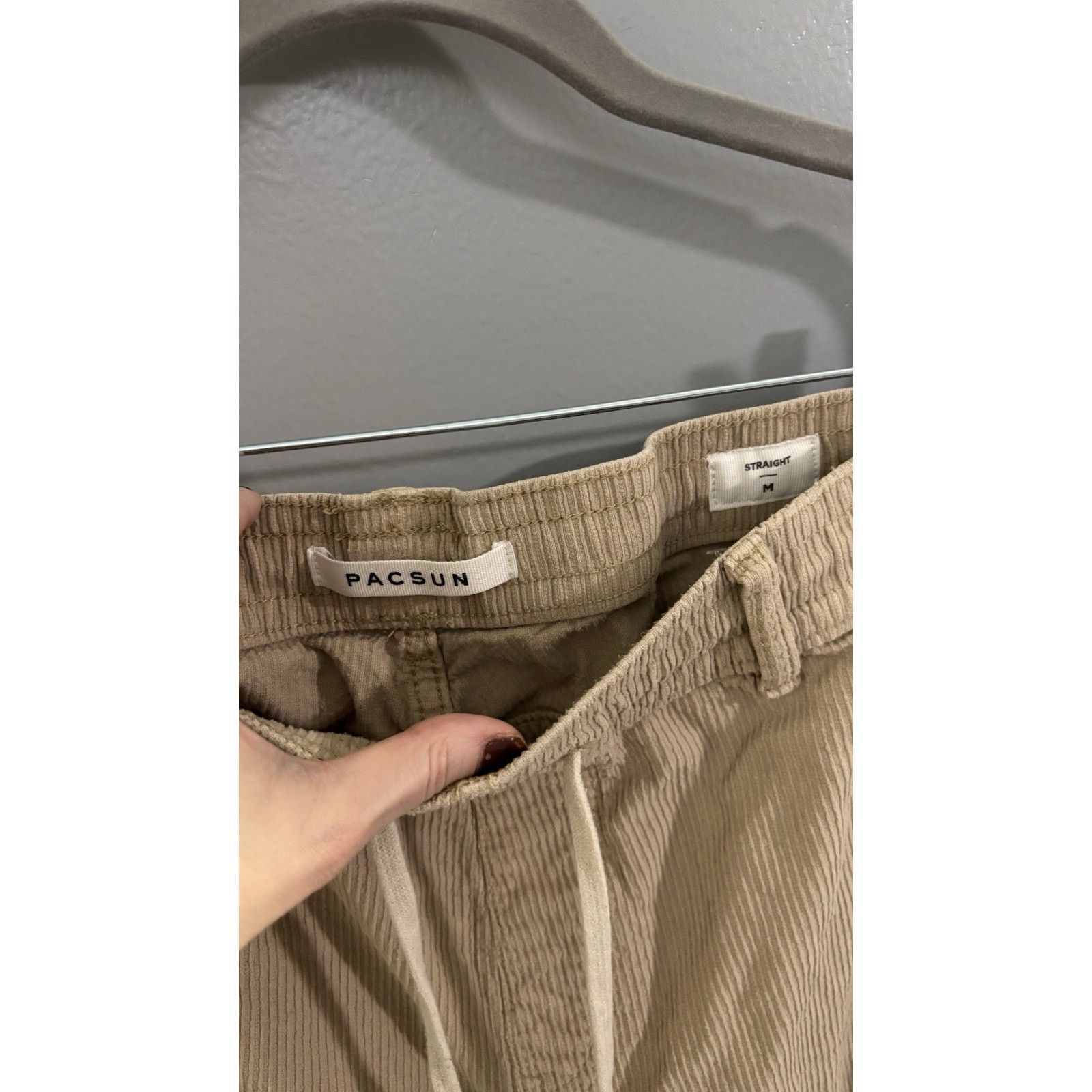 Pacsun Pacsun Beige Ribbed Straight Pants Medium Size US 28 / EU 44 - 2 Thumbnail