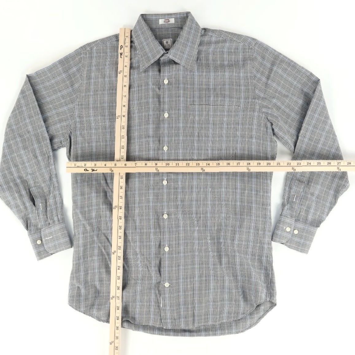 Peter Millar Peter Millar Houndstooth Button Down Oxford Shirt Gray Men's M Size US M / EU 48-50 / 2 - 3 Thumbnail