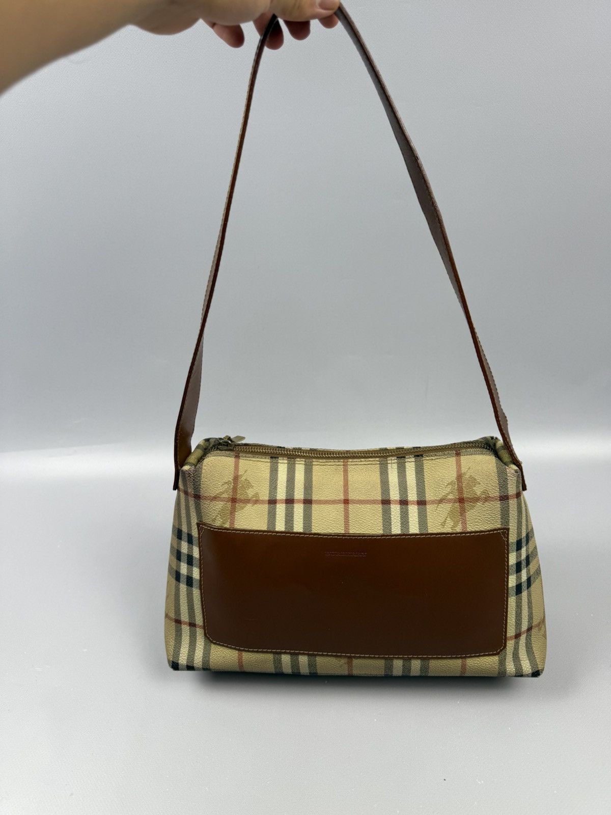 Burberry Vintage Burberry Nova Check Shoulder Bag Leather Trim Size ONE SIZE - 2 Thumbnail