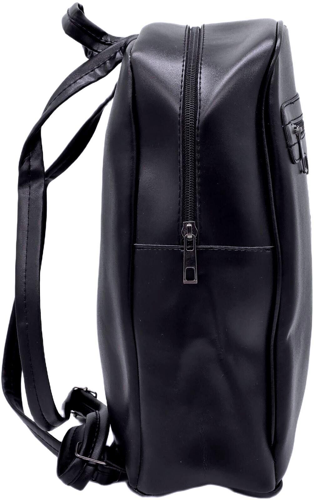 Genetic Manipulation Shinichiro Kuriya Black Faux Leather Backpack with Front Zipper Pocket and Key Size ONE SIZE - 6 Thumbnail