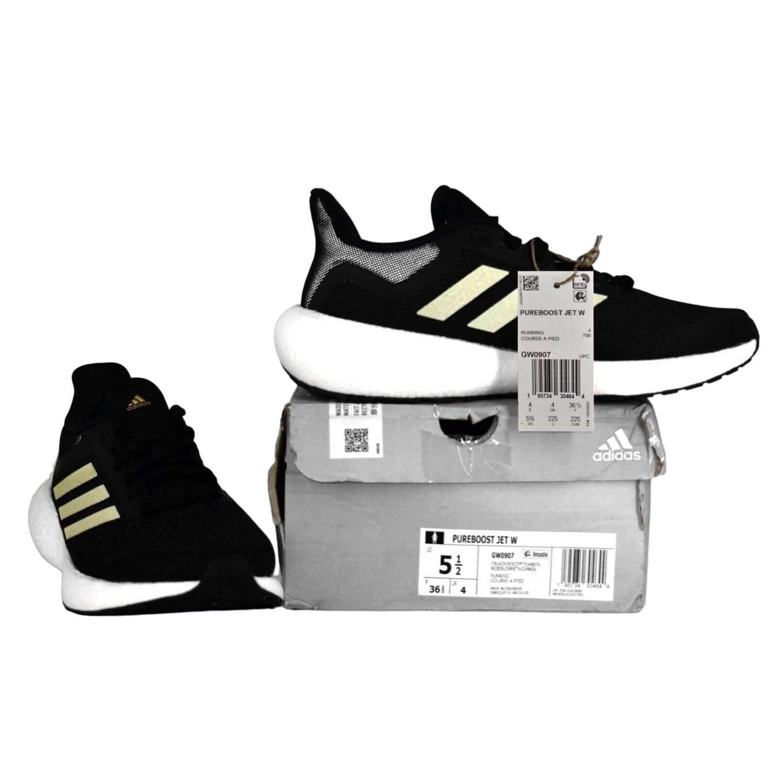 B5 NIB ADIDAS Pureboost Jet Black Running Shoes GW0907