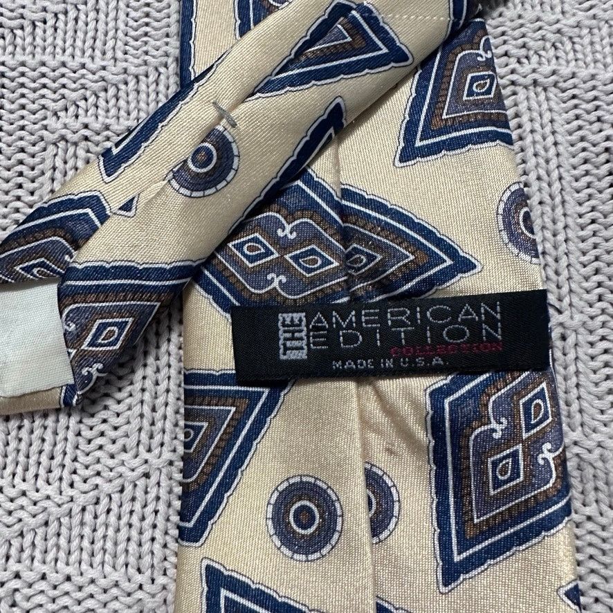 Vintage Vintage American Edition cream paisley mens tie Size ONE SIZE - 3 Thumbnail