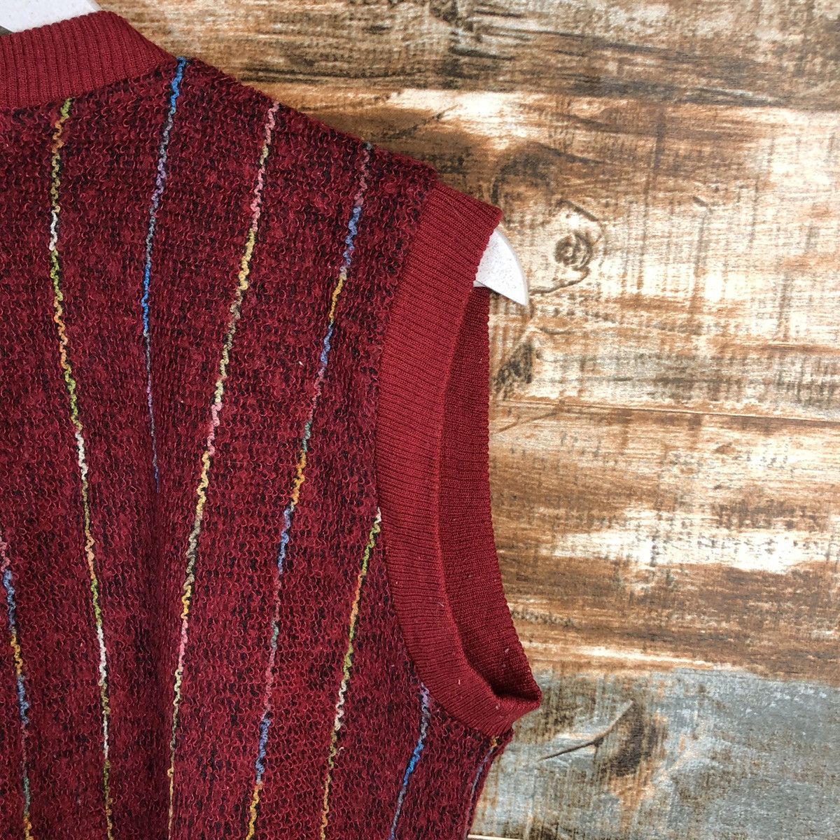 Homespun Knitwear Star Jumbo Red Cardigan Vest Knitwear #A1691 Size M / US 6-8 / IT 42-44 - 11 Thumbnail