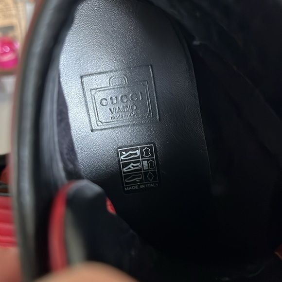 Gucci Gucci Silverstone NS Nylon High 'Red' Viaggio Leather Stripe Size US 7 / EU 40 - 10 Thumbnail