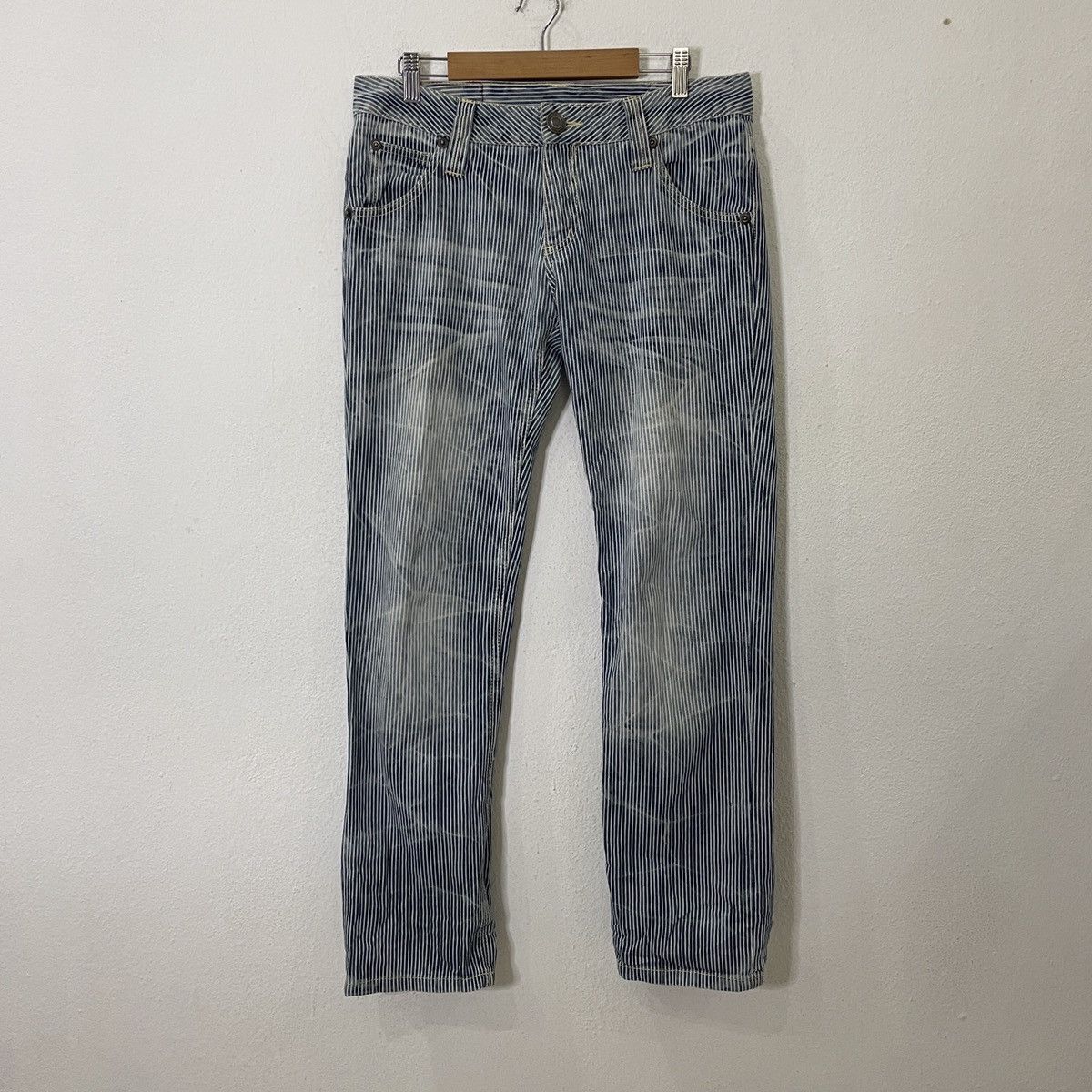 Japanese Brand Vintage Gold Rush Japan Hickory Stripe Pants Size US 33 - 1 Thumbnail