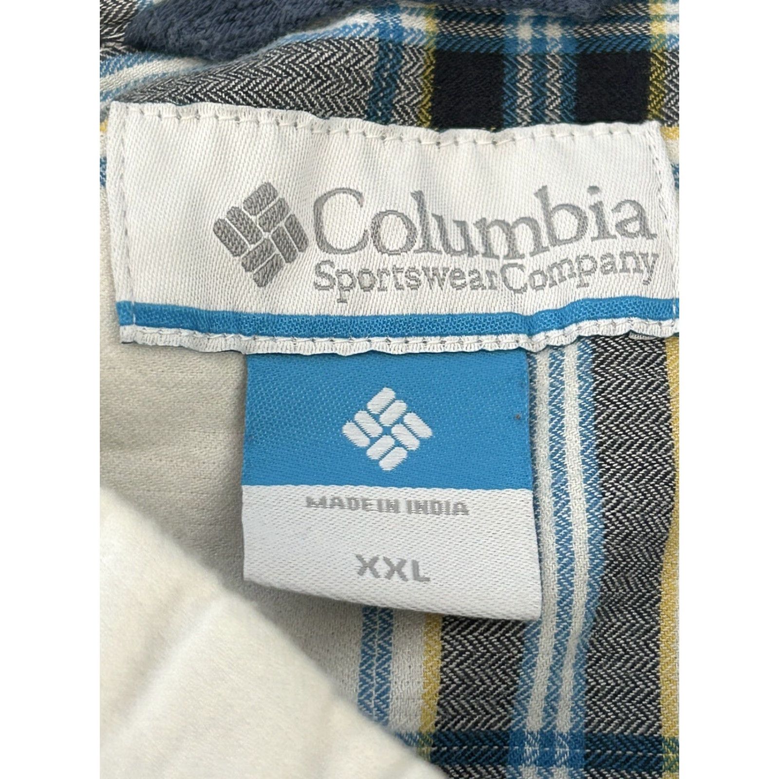 Vintage Columbia Mens Flannel White Blue Yellow 2XL XXL Size US XXL / EU 58 / 5 - 4 Thumbnail