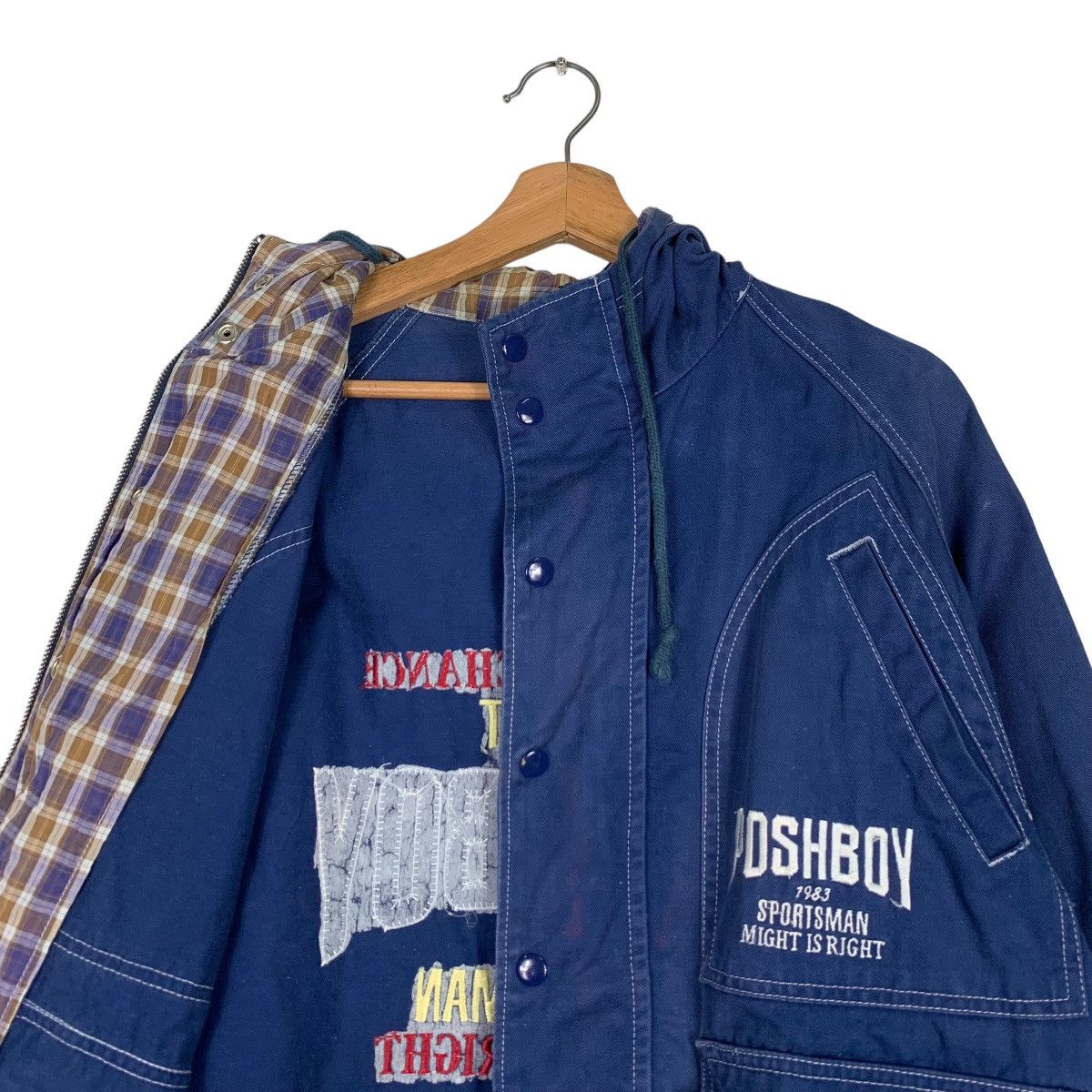 Japanese Brand POSH BOY Big Logo Hooded Chore Jacket #0579-C26 Size US L / EU 52-54 / 3 - 13 Thumbnail