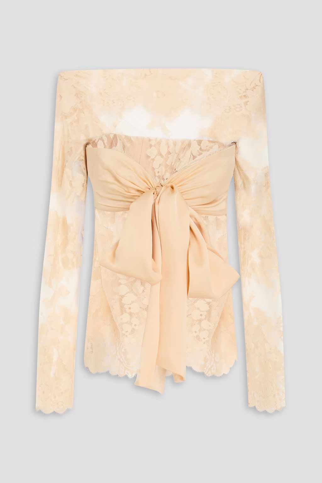 Zimmermann oc11z0725 Bow-Detailed Lace Top in Cream Size M / US 6-8 / IT 42-44 - 1 Thumbnail