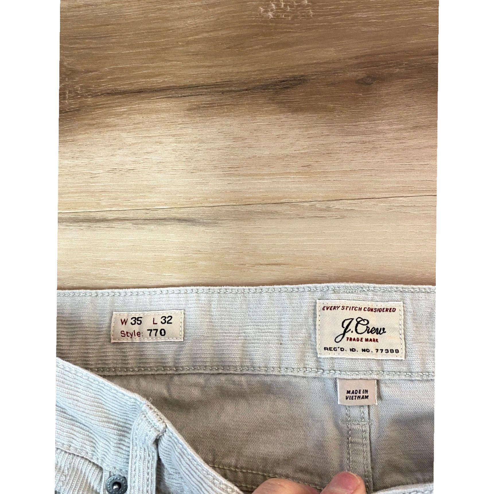 J.Crew J. Crew Mens Corduroy Pants Light Blue Straight Leg 35x32 Chino Casual 5-Pocket Size US 35 - 2 Thumbnail