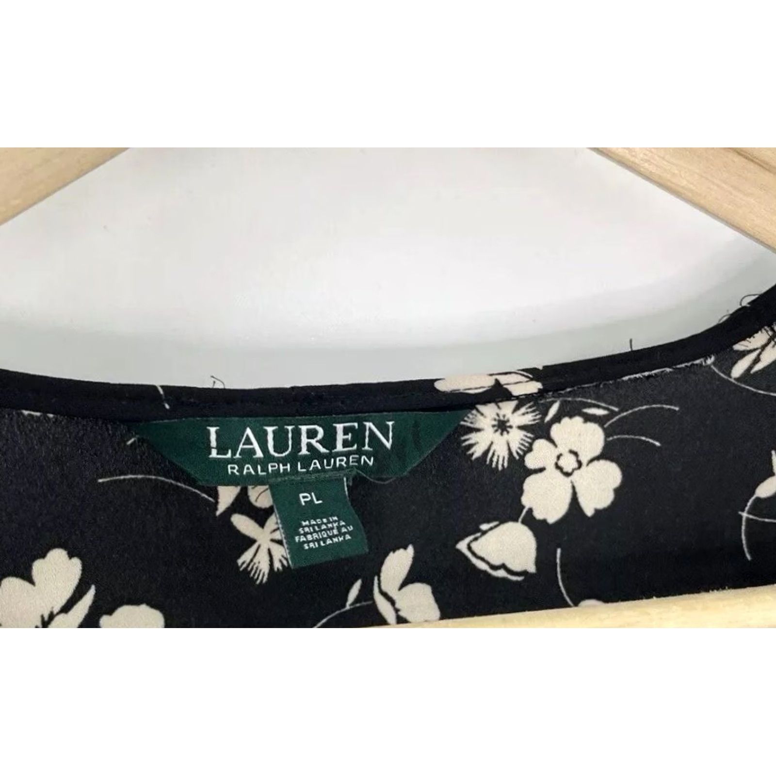 Ralph Lauren Lauren Ralph Lauren Chalsie Black Floral Print Blouse Cold Shoulder Top Size PL Size L / US 10 / IT 46 - 7 Thumbnail