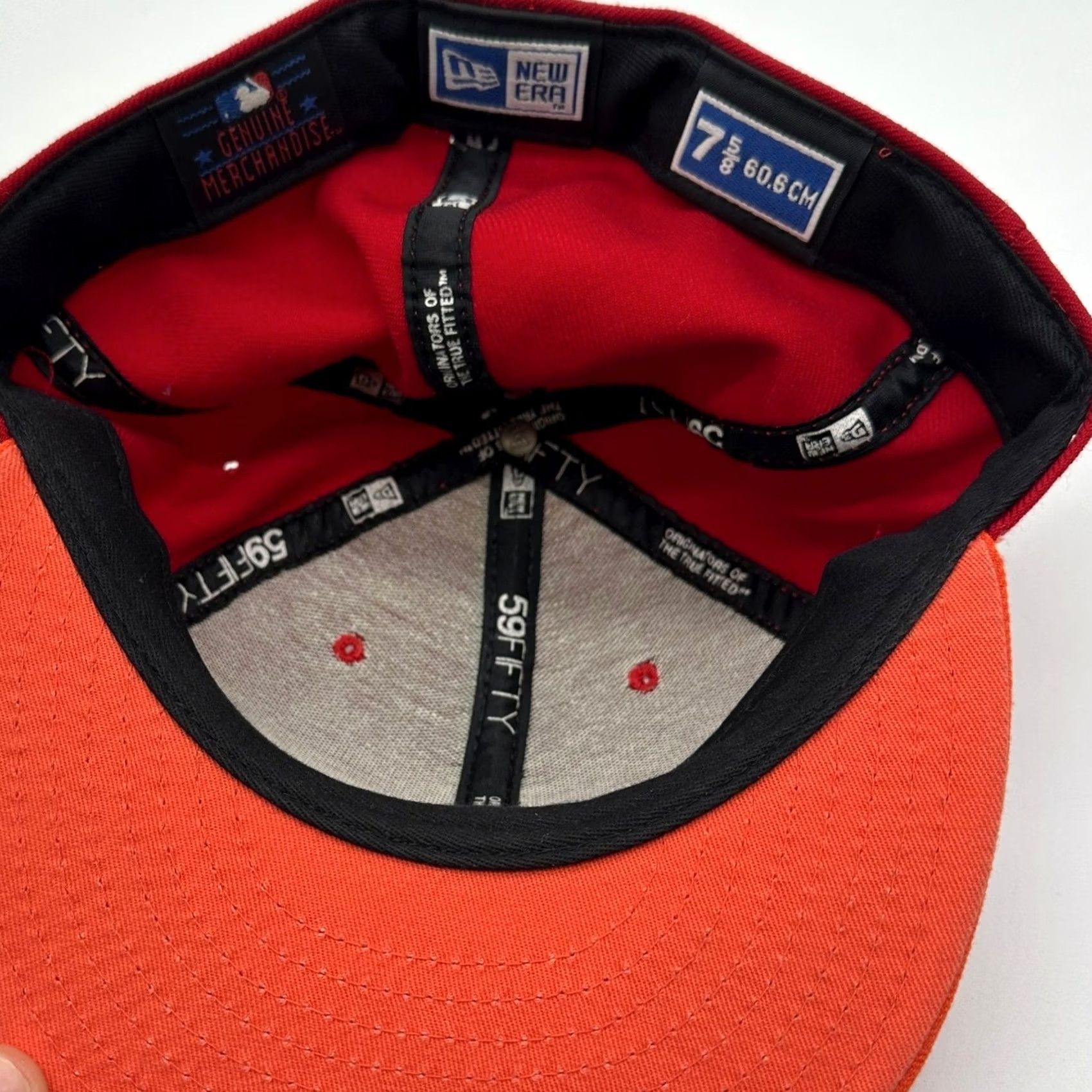 New Era VINTAGE New Era BasebalL Hat 7-5/8 Red Embroidered NY Yankees Mens Cap MLB Wool Outdoor Adjustable Men Size ONE SIZE - 3 Thumbnail