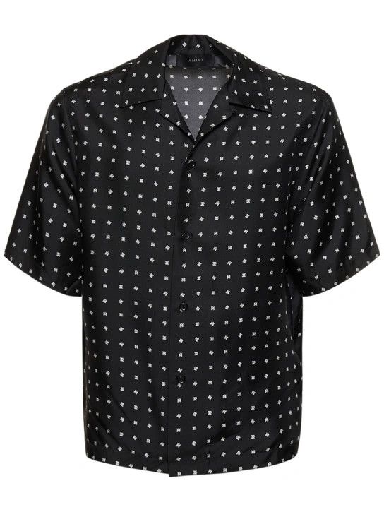 Amiri o1lsvrm0425 MA Silk Twill Short Sleeve Shirt in Black Size US S / EU 44-46 / 1 - 1 Thumbnail