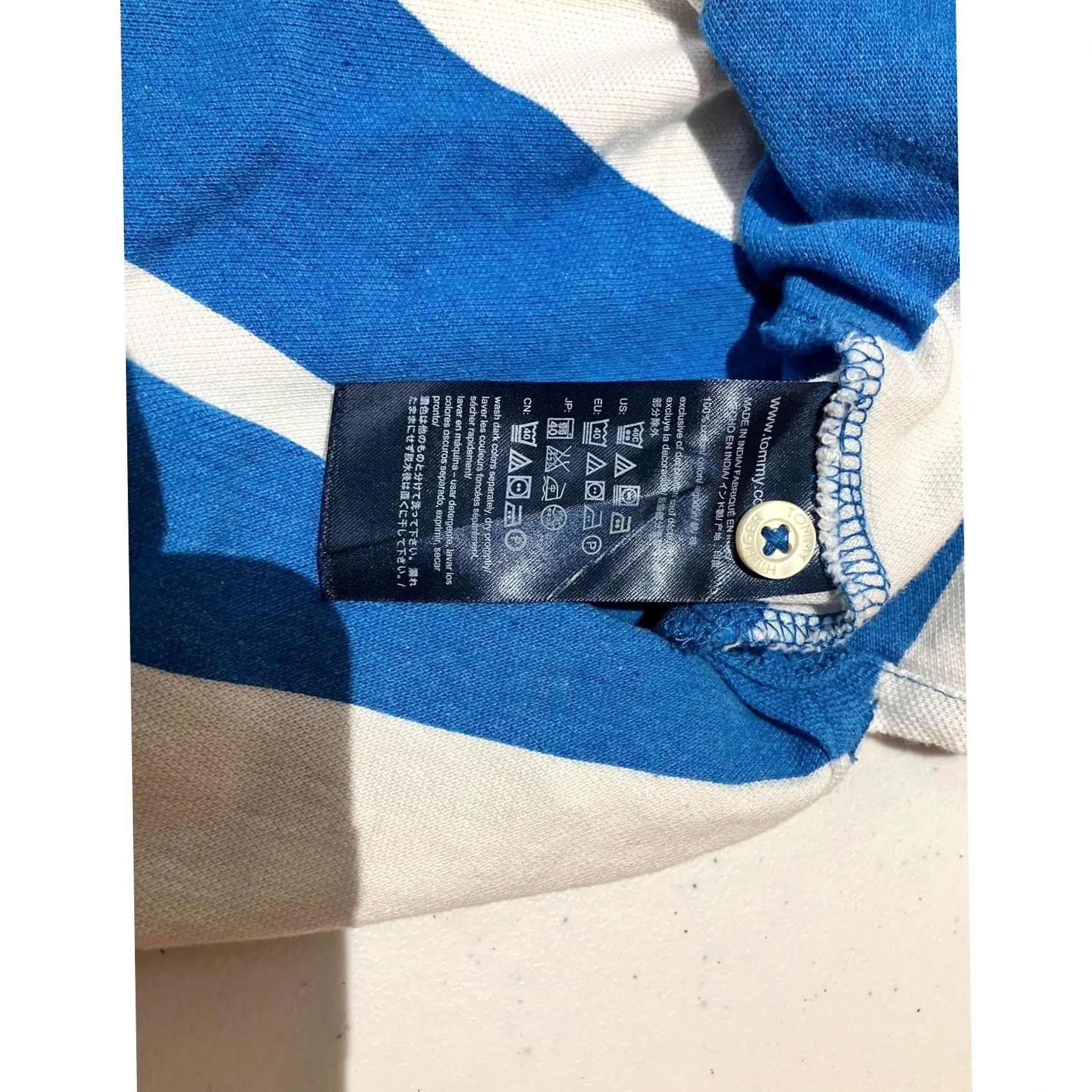 Tommy Hilfiger VINTAGE Tommy Hilfiger Rugby Polo Shirt Striped Blue White 100% Cotton Short Sleeve M Mens Polo Rugby Embroidered Logo 90s Retro Size US M / EU 48-50 / 2 - 4 Thumbnail