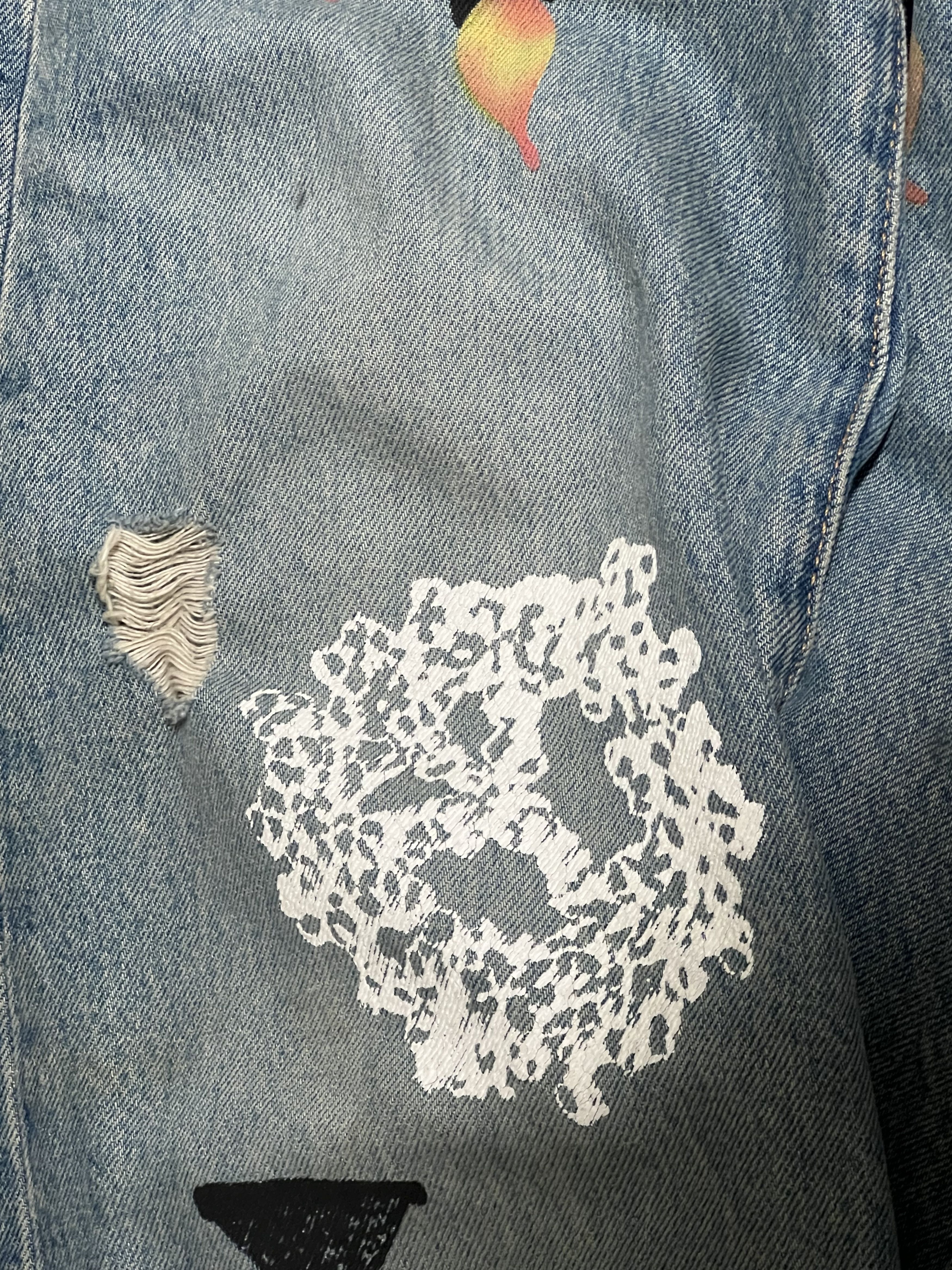 DENIM TEARS × Virgil Abloh "Message In A Tear" printed Levi 501 Size US 36 / EU 52 - 11 Thumbnail