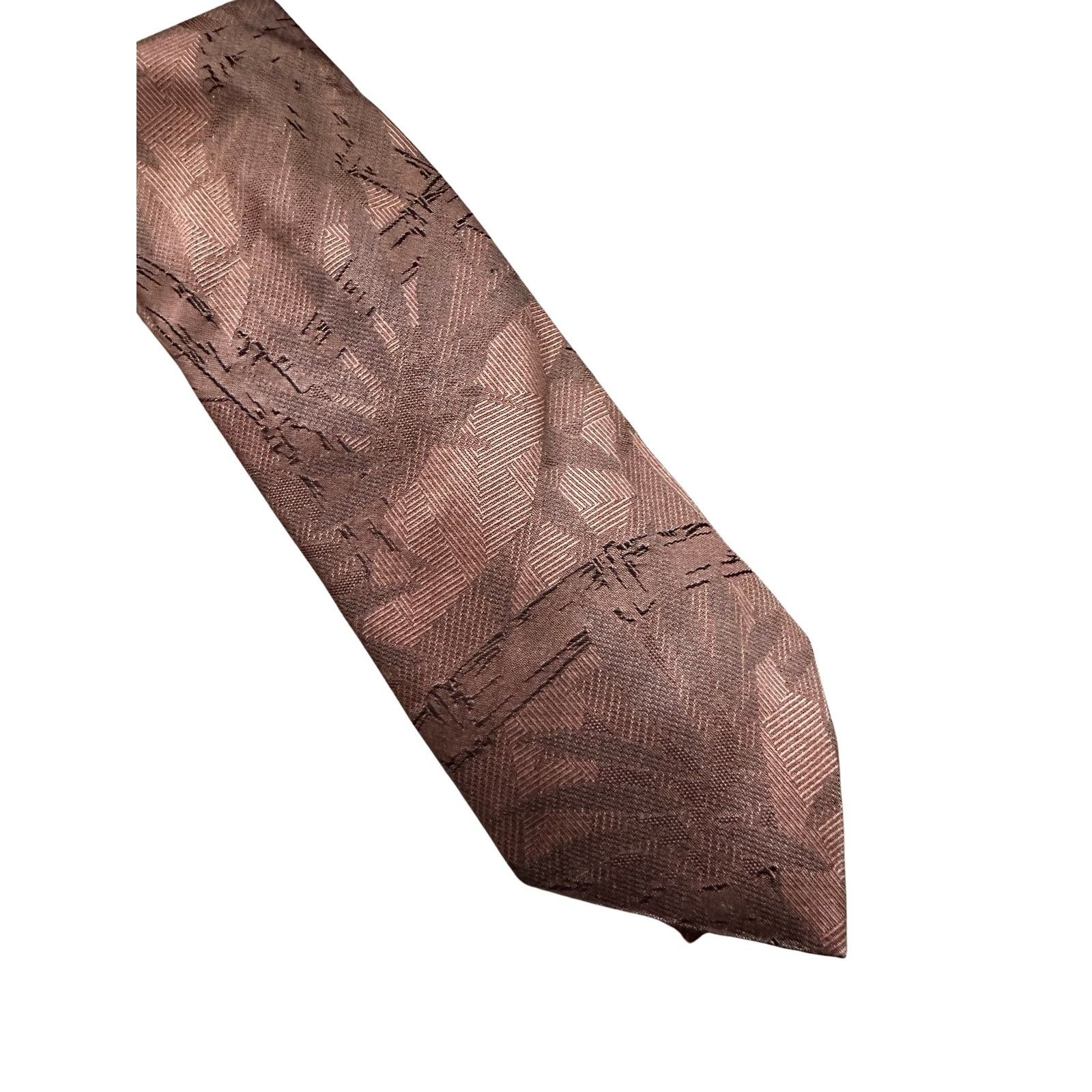 Vintage Vintage Pink Bamboo Silk Necktie Size ONE SIZE - 1 Thumbnail