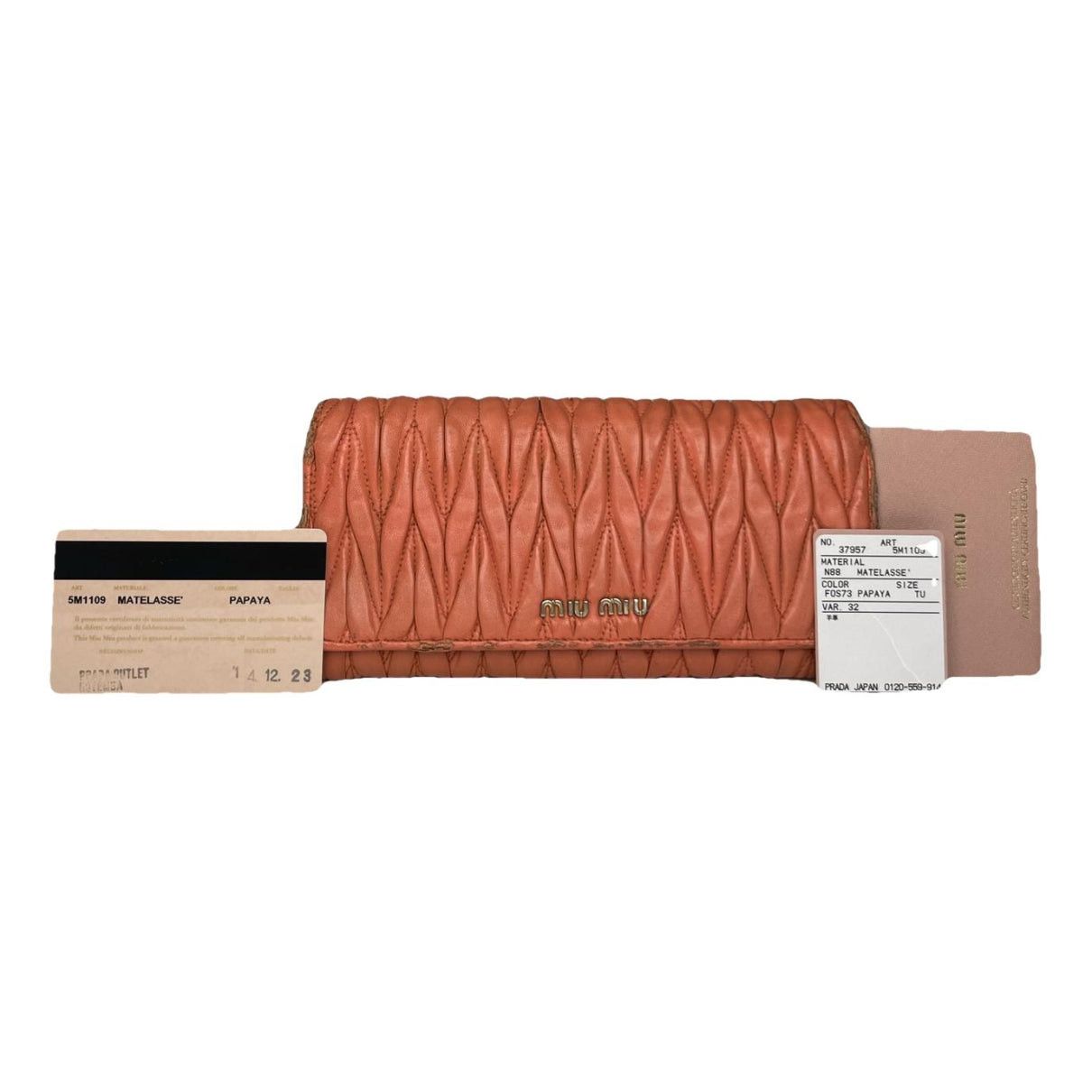 Miu Miu Orange Leather Wallet Size ONE SIZE - 1 Thumbnail